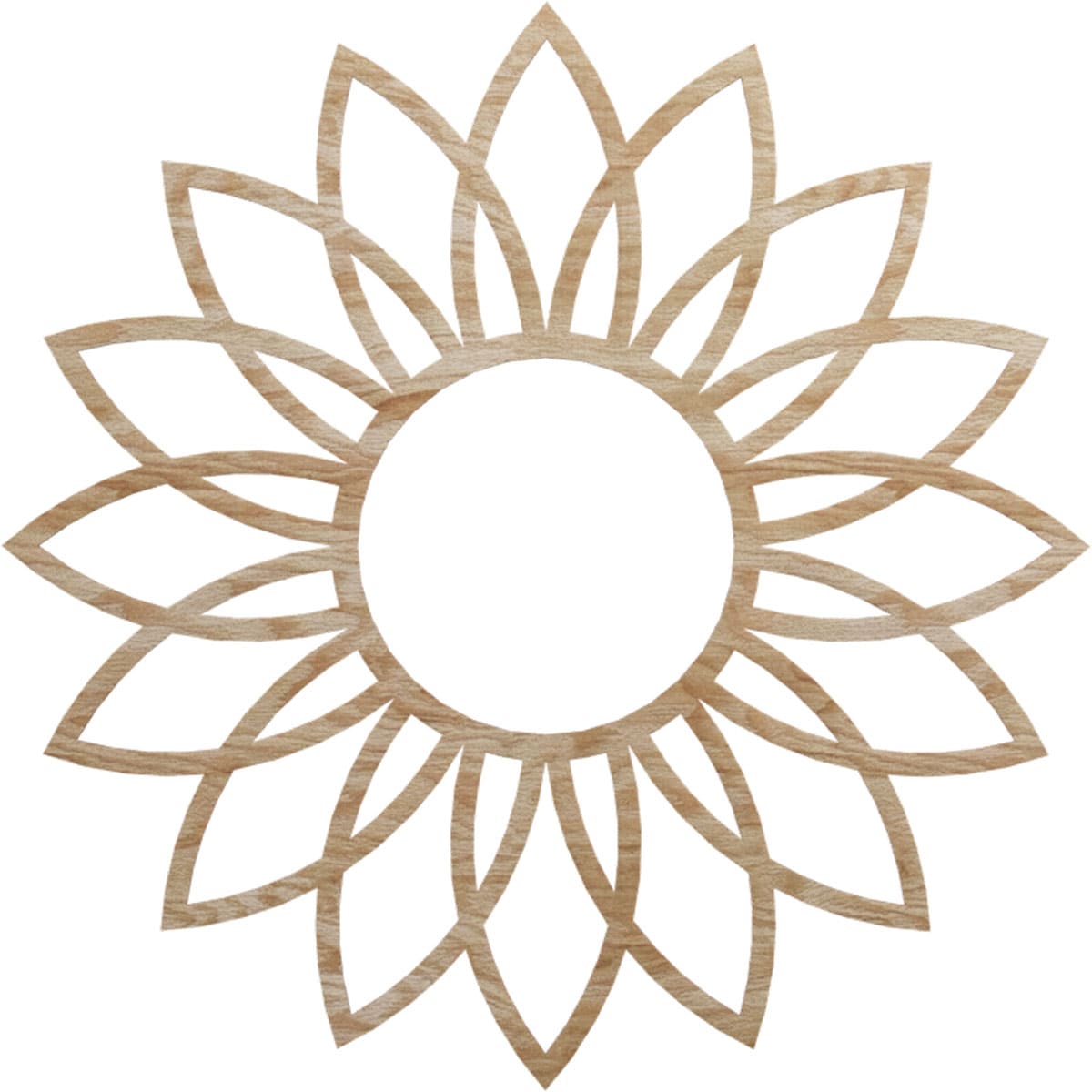Ekena Millwork CMWP36X36X0250DARO Daisy Fretwork 36-in W x 36-in L Contemporary Red Oak Wood Whole Ceiling Medallion