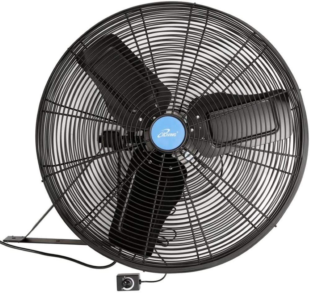 iLIVING ILG8W24-51EC 24-in Plug-In Indoor Black Wall Mounted Fan