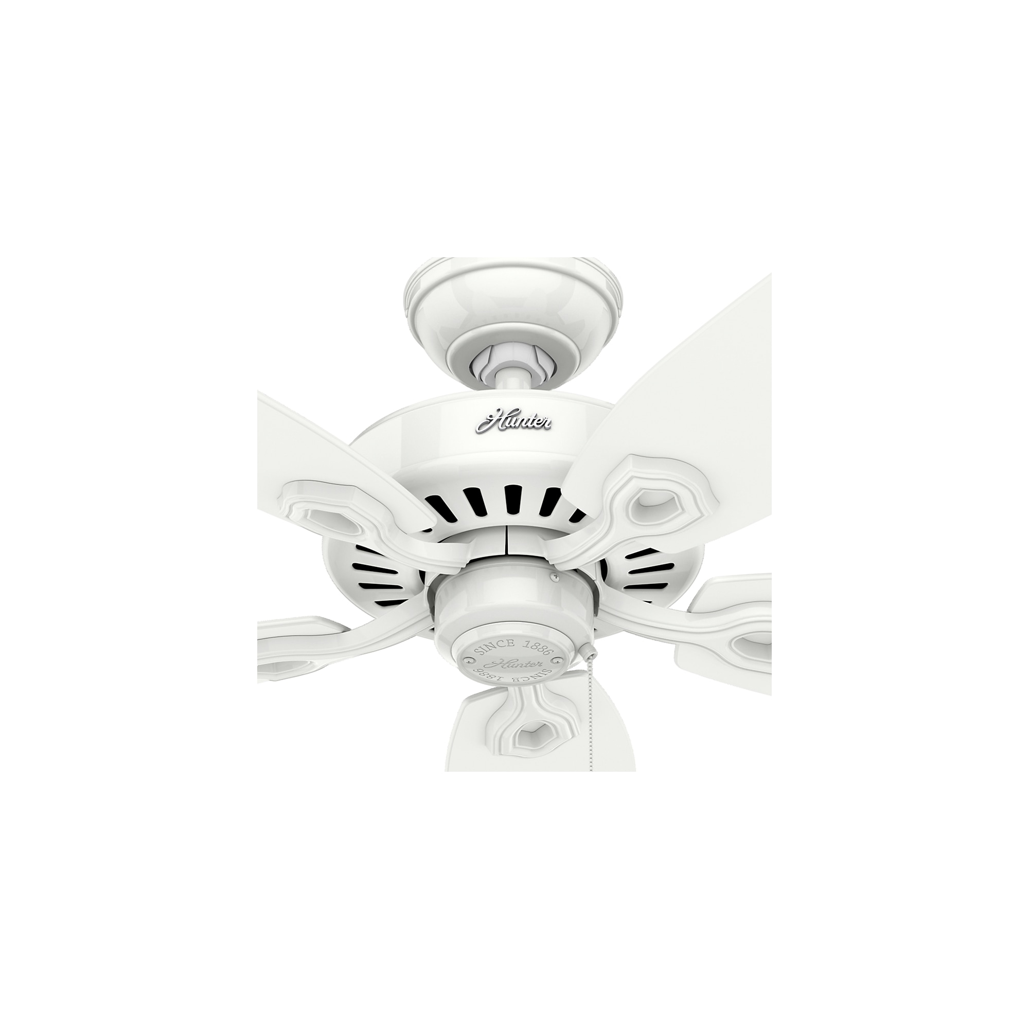 Hunter Builder Elite 52-in Snow White No Base Indoor Downrod or Flush Mount  Ceiling Fan (5-Blade) in the Ceiling Fans department at