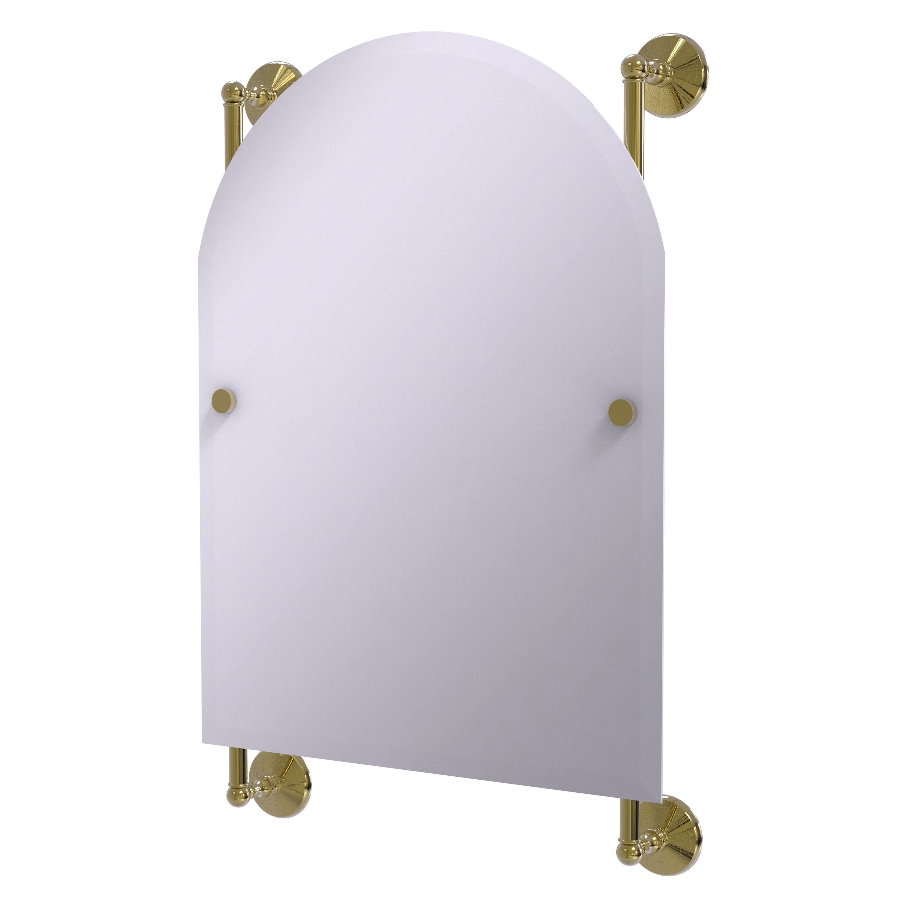 Allied Brass MC-27-94-UNL Monte Carlo 21-Inches x 32-Inches Beveled Frameless Arch Bathroom Vanity Mirror ( Unlacquered Brass )