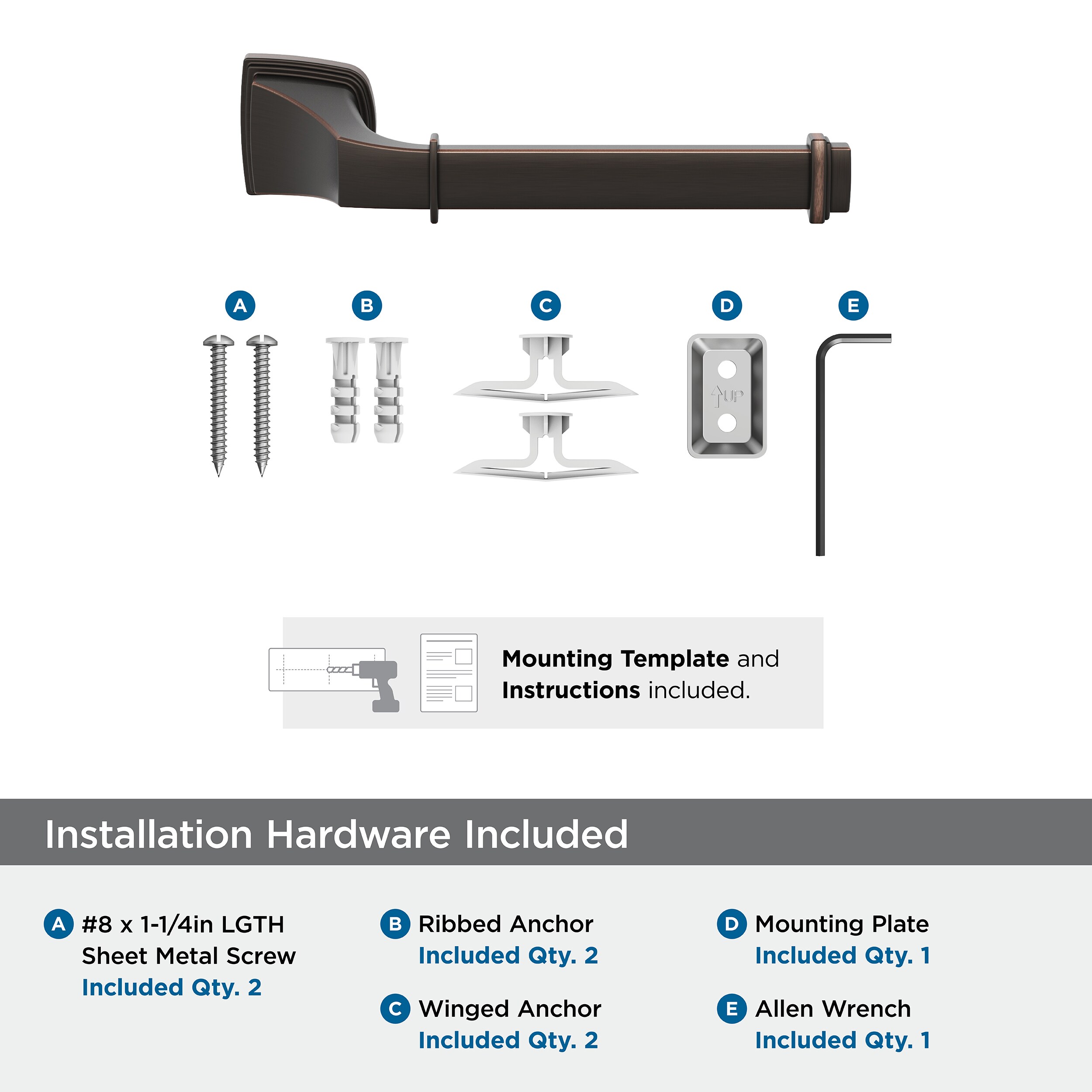 Oil-Rubbed Bronze Single Post Toilet Paper Holder