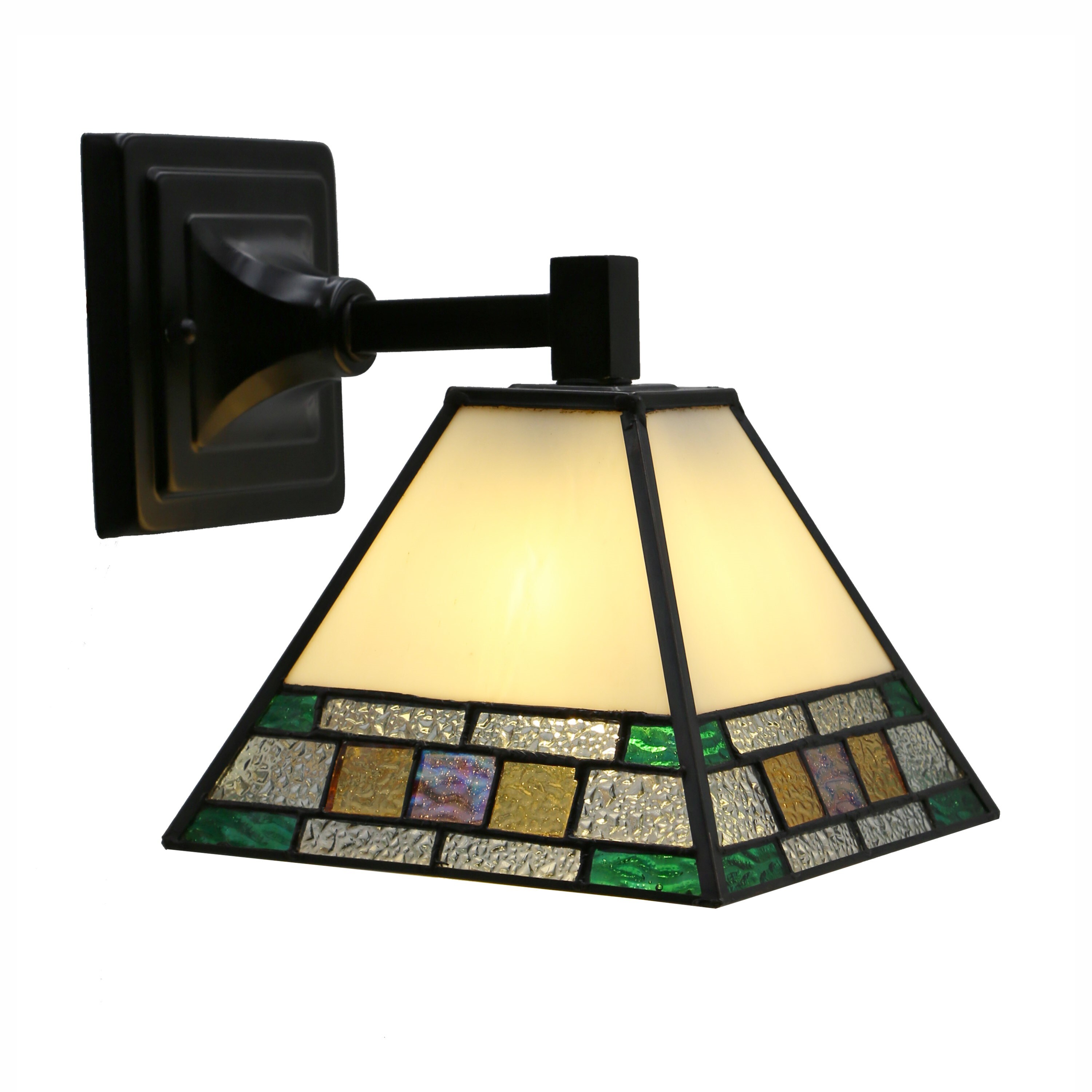 Mission Tiifany Style LED Wall Light Stained Glass Wall Sconce Vanity Lighting 