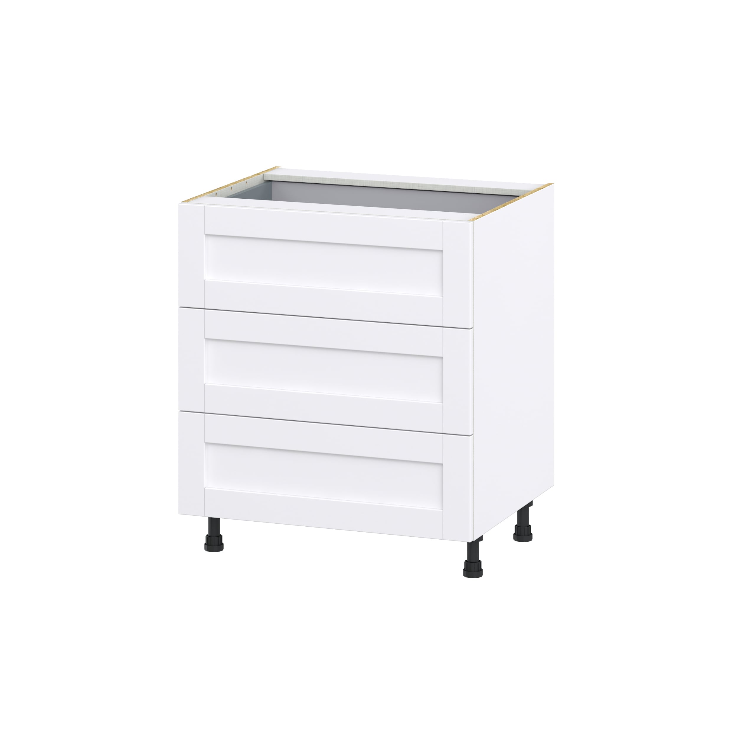 Hugo&Borg Rosemont 30-in W x 34.5-in H x 24-in D Glacier White 3-Drawer Base Fully Assembled Cabinet