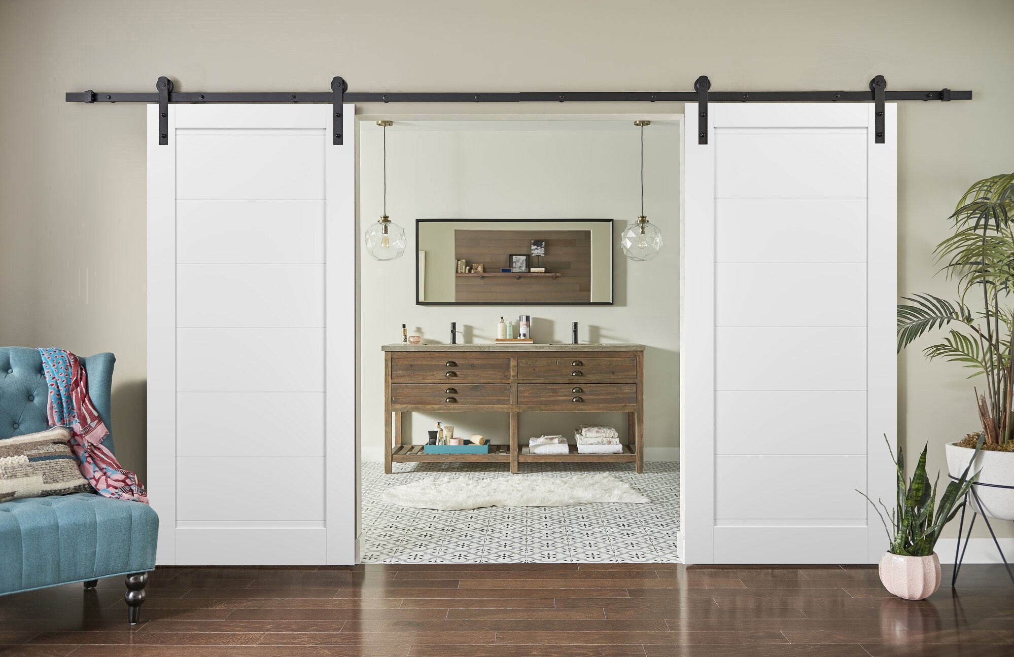 SARTODOORS 4115DB-WS-60 Barn-Doors - View #5