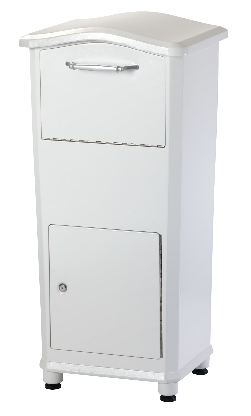 Whitehall Ground Mount White Metal Extra Large Mailbox with Post