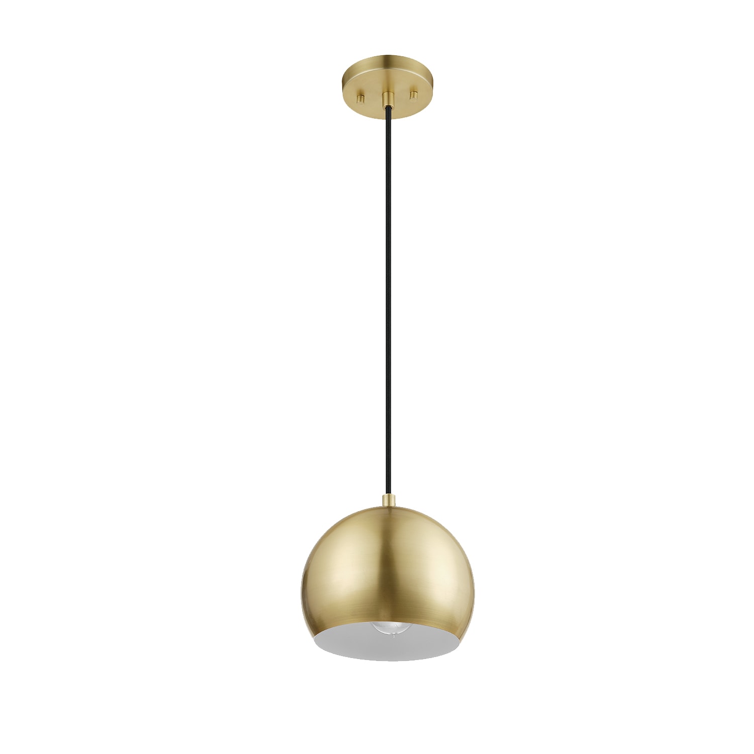 Maya Vintage Glam 8" Mini Globe Pendant in Matte Brass