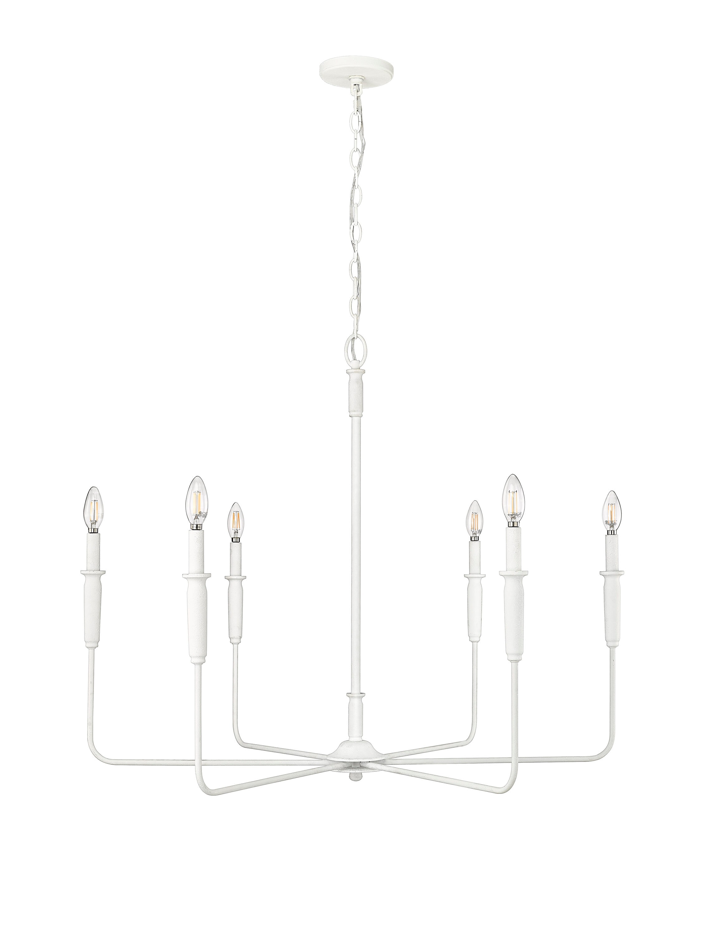 Millennium Lighting 29406-TWH Savanne 6 -Light Matte White Transitional For Use in Bedrooms, Dining Rooms, Foyers, Kitchens, Living Rooms Chandelier
