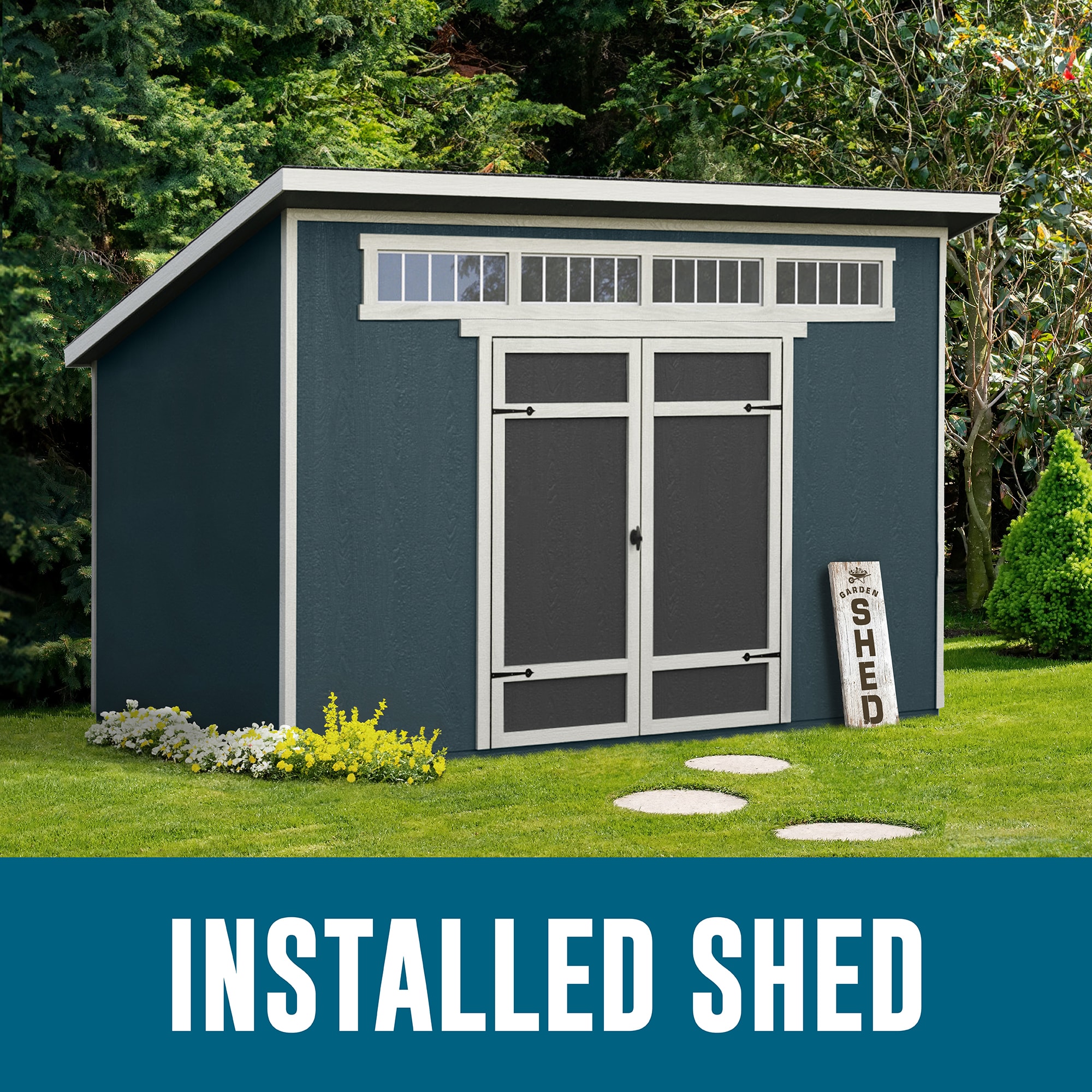 Heartland Soho 12-ft x 8-ft Lean-to Style Wood Outdoor Storage Shed with 4 Windows 1 Doors (Installation Included) #63453-6