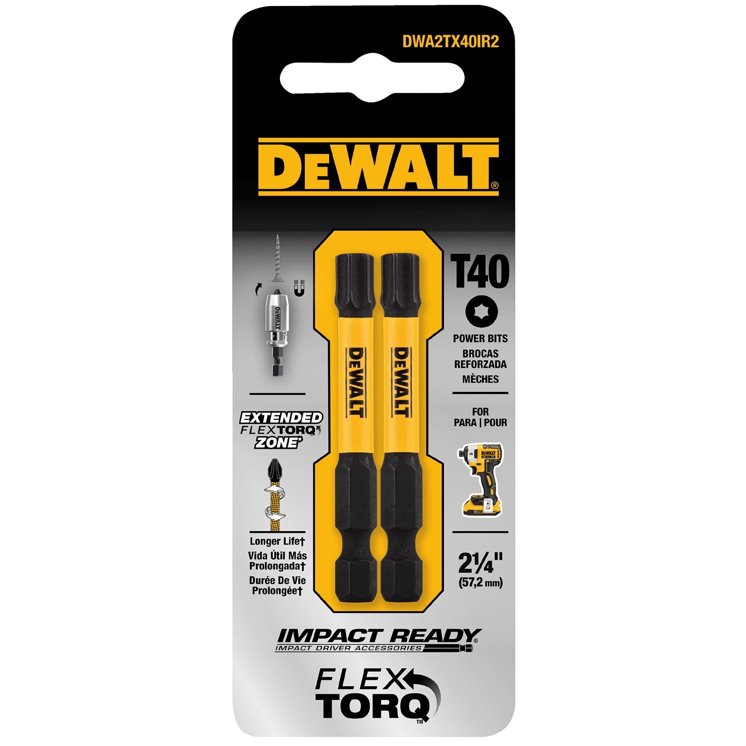 DEWALT DWA2TX40IR2-Z Impact-Screwdriving-Bits - View #2