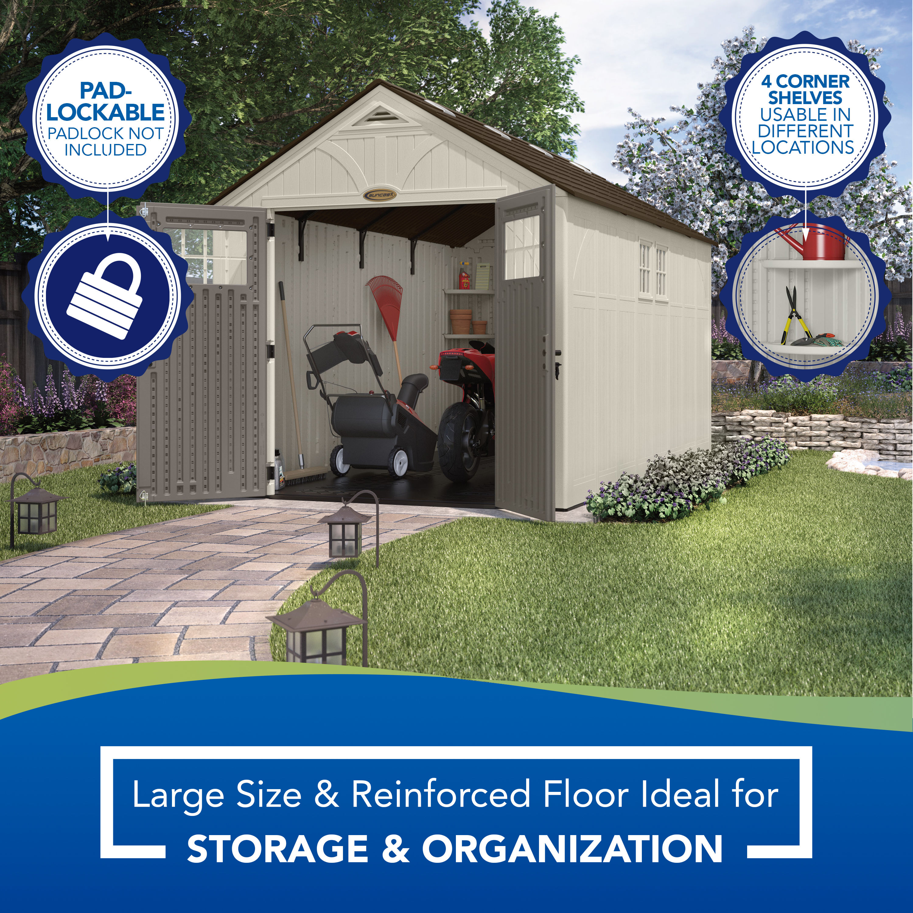 Suncast 8-ft X 13-ft Gable Resin Storage Shed (floor Included) In The 