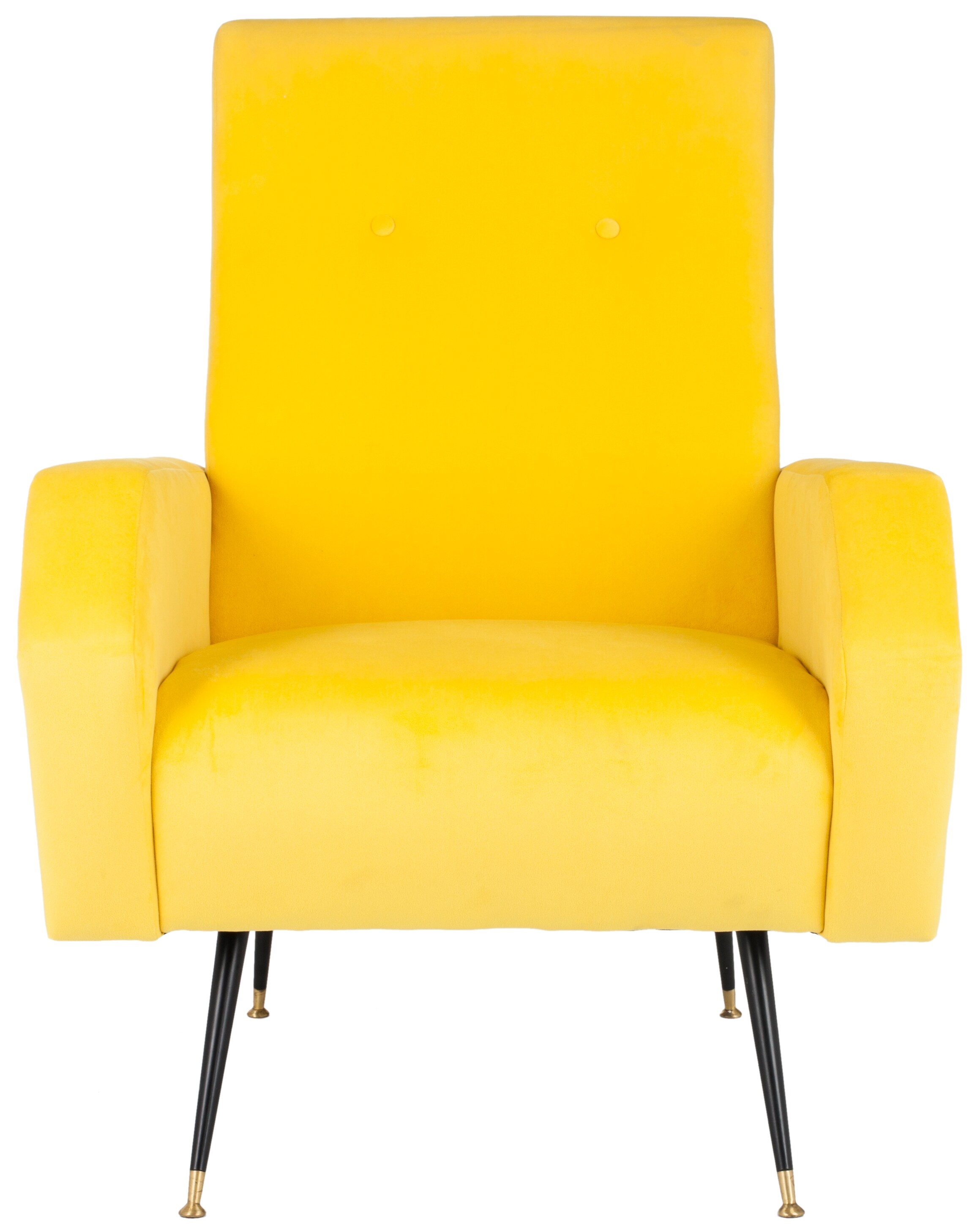 mid century yellow accent chair