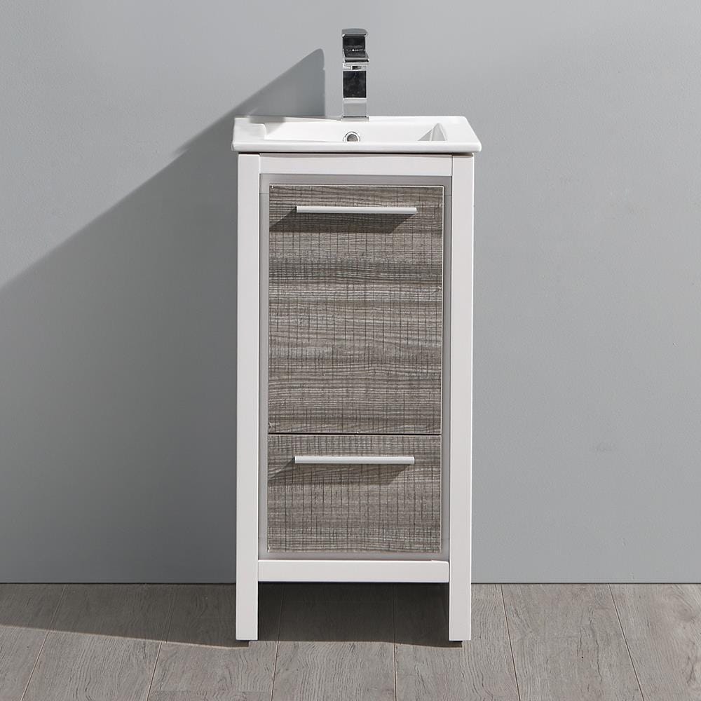 Fresca FCB8118HA-I Allier Rio 16-in Ash Gray Undermount Single sink Bathroom Vanity with White Quartz Top