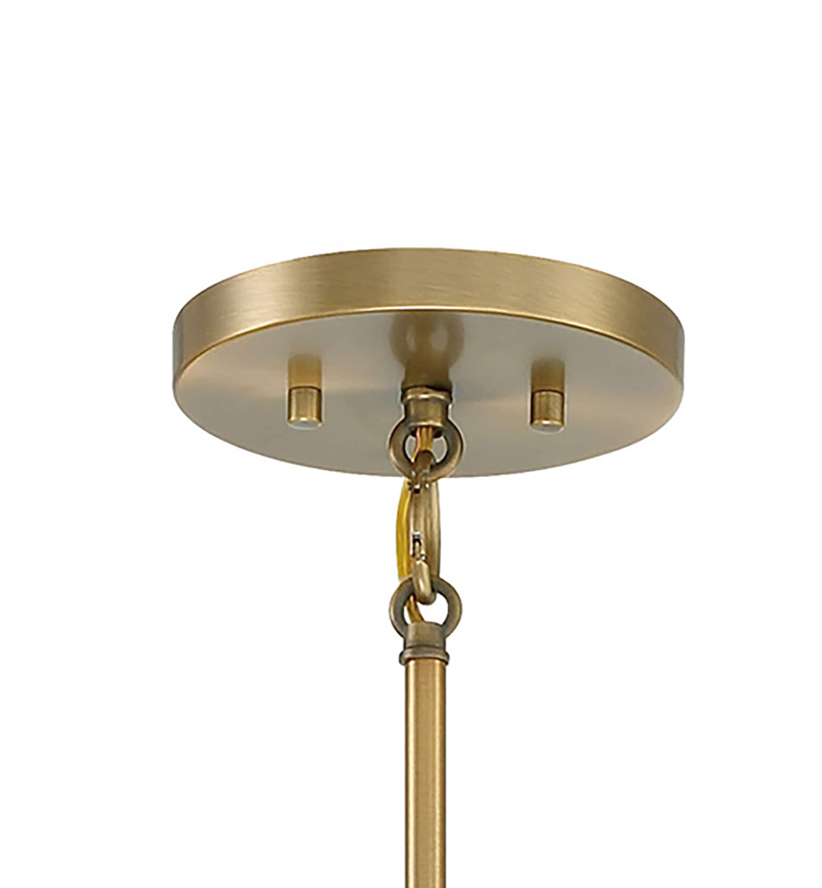 Natural Brushed Brass Pendant Light with Black Fabric Shade