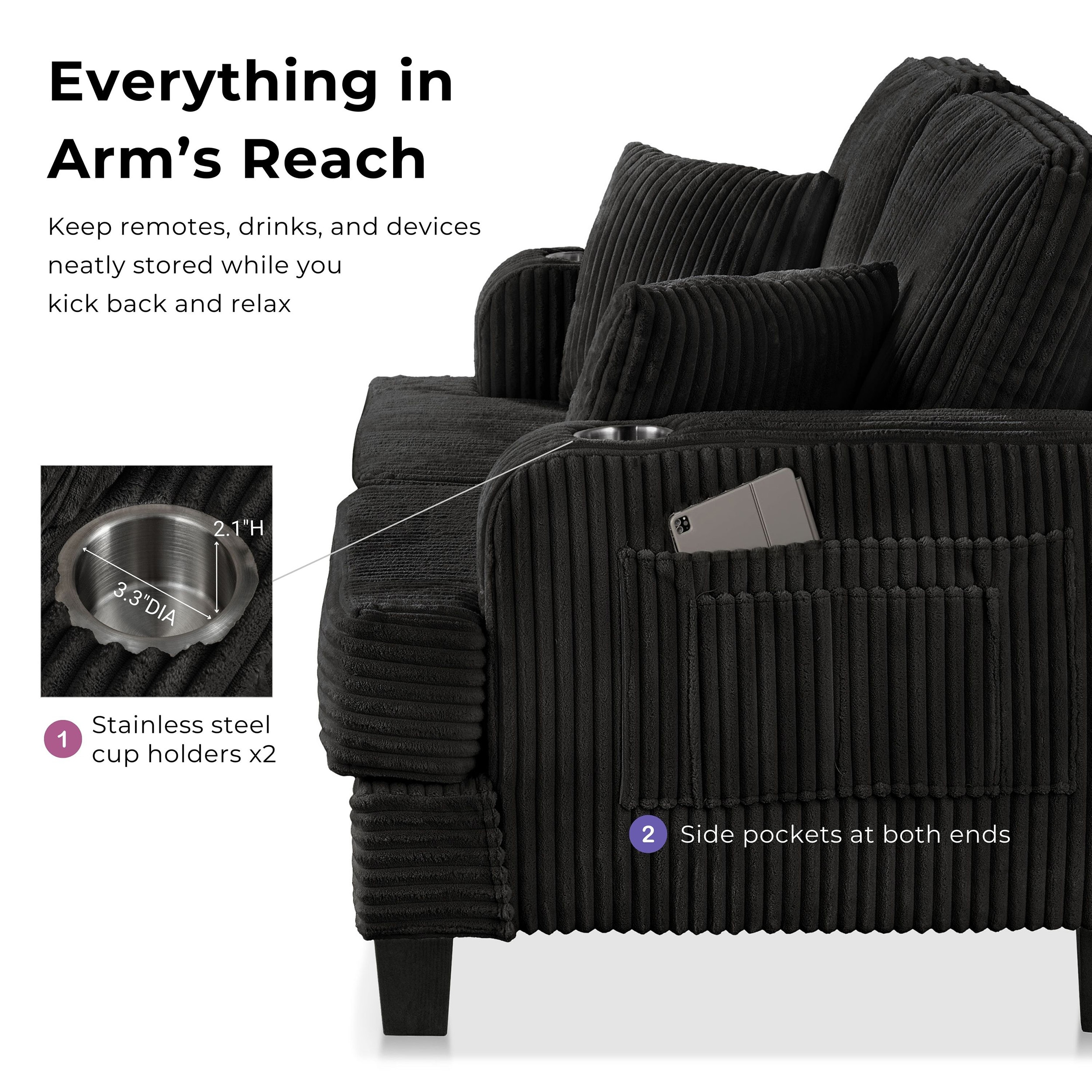 Furniture of America IDF-SL6932BG-LV Sofas-Loveseats - View #14