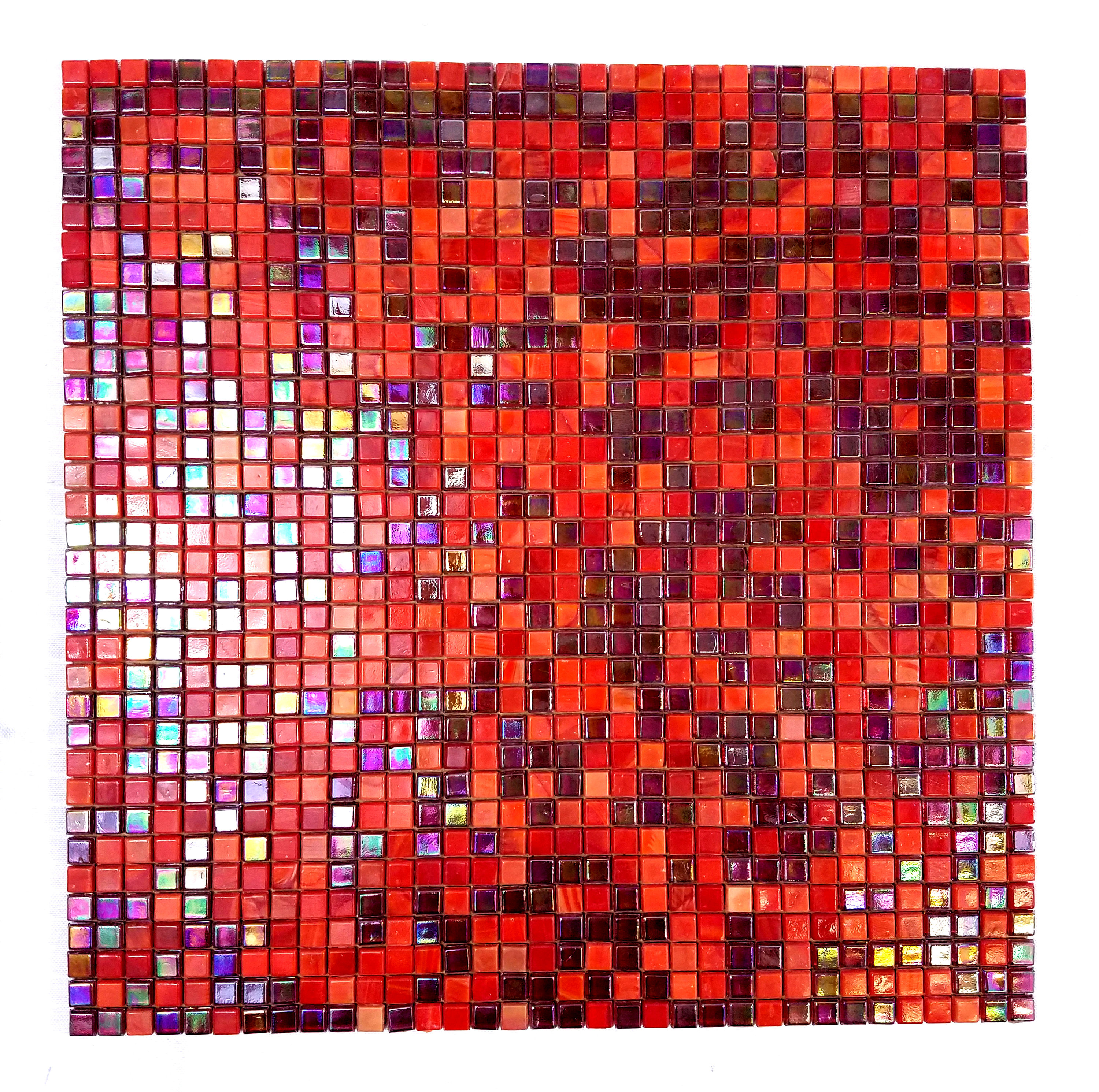 Abolos LWSGALST8-NR Galaxy Red 12-in x 12-in Iridescent Glass Mosaic Wall Tile ( 17-sq ft Carton )