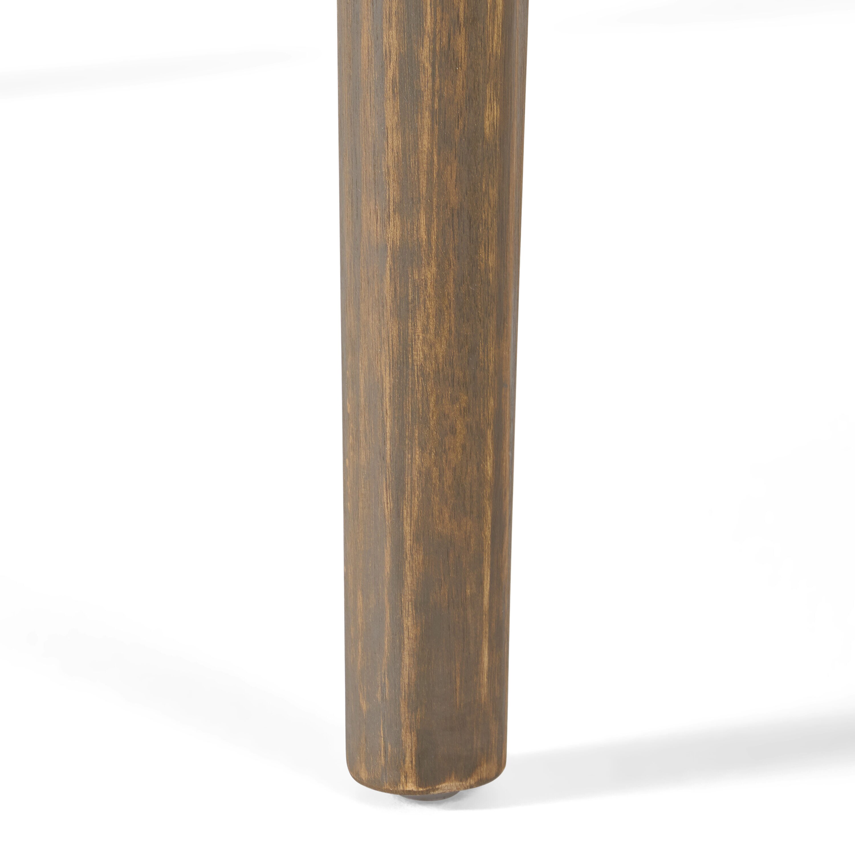 Gray Acacia Wood Round Outdoor Dining Table for 4
