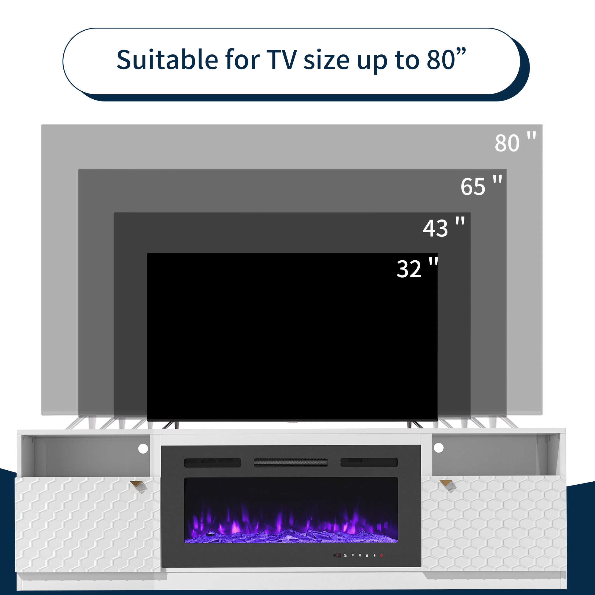 Clihome BL-JHGMA136-WH Electric-Fireplaces - View #11