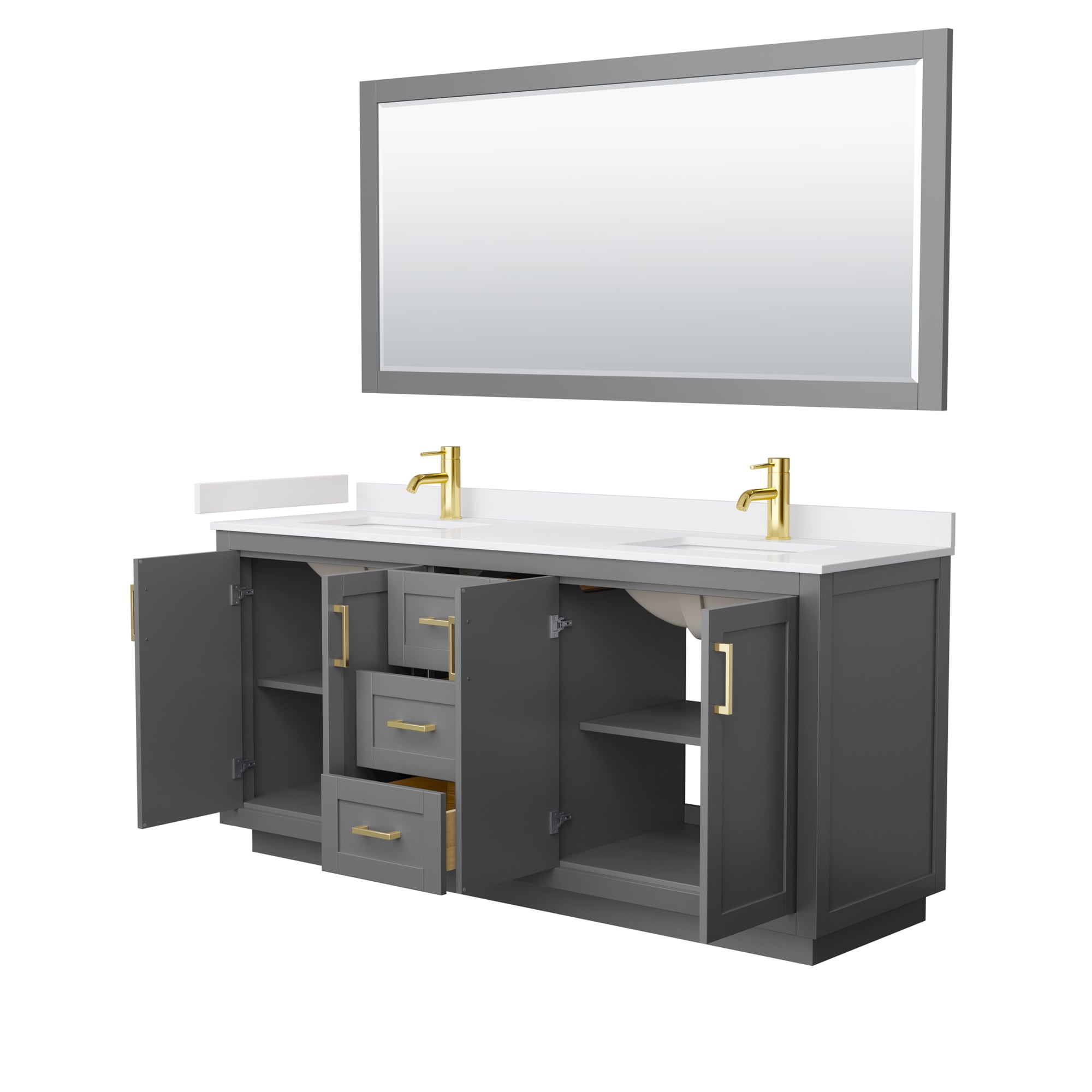 Wyndham Collection WCF292972DGGWCUNSM70 Bath-Vanity-Combo - View #3