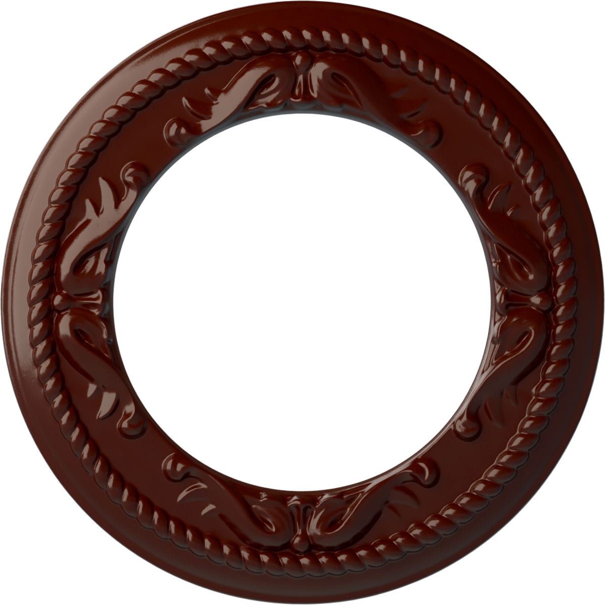 Ekena Millwork CM12MEBMF Roped Medway 12.25-in W x 12.25-in L Painted Brushed Mahogany Polyurethane Whole Ceiling Medallion