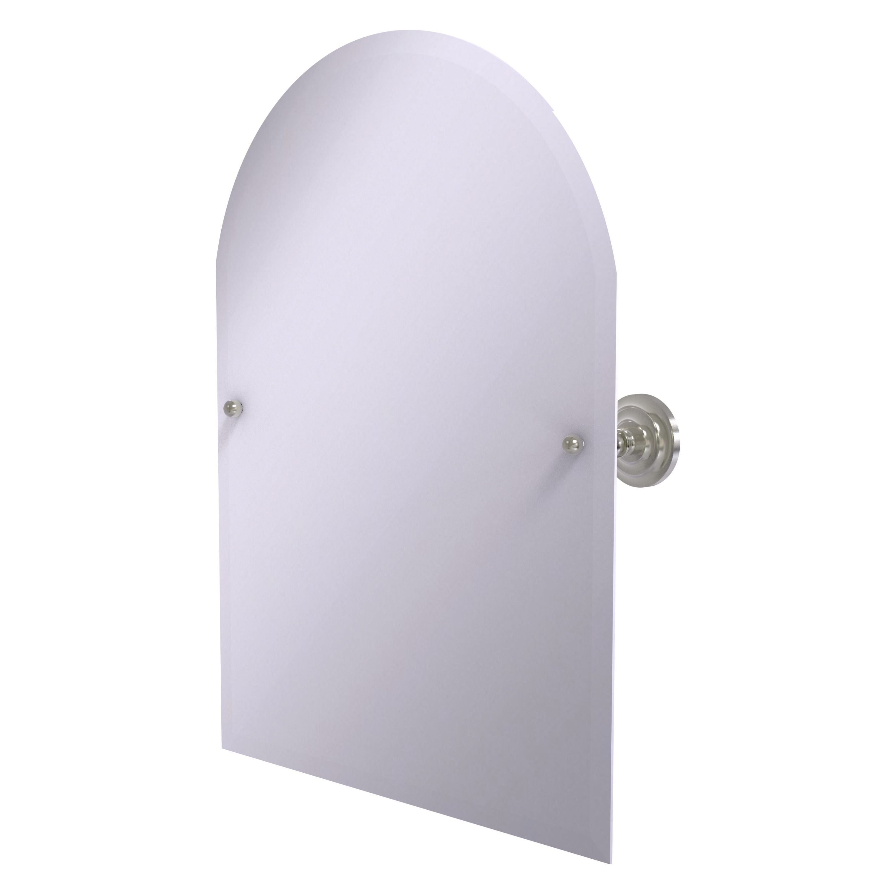 Allied Brass PQN-94-SN Prestige Que New 26-Inches x 29-Inches Beveled Frameless Arch Tilting Bathroom Vanity Mirror ( Satin Nickel )