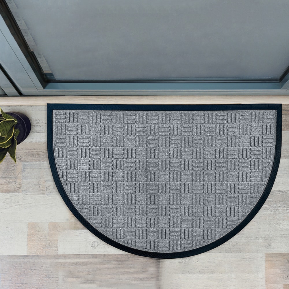 Envelor Indoor Outdoor Doormat Blue 24 in. x 36 in. Checker Half Round Floor Mat, Checker - Blue