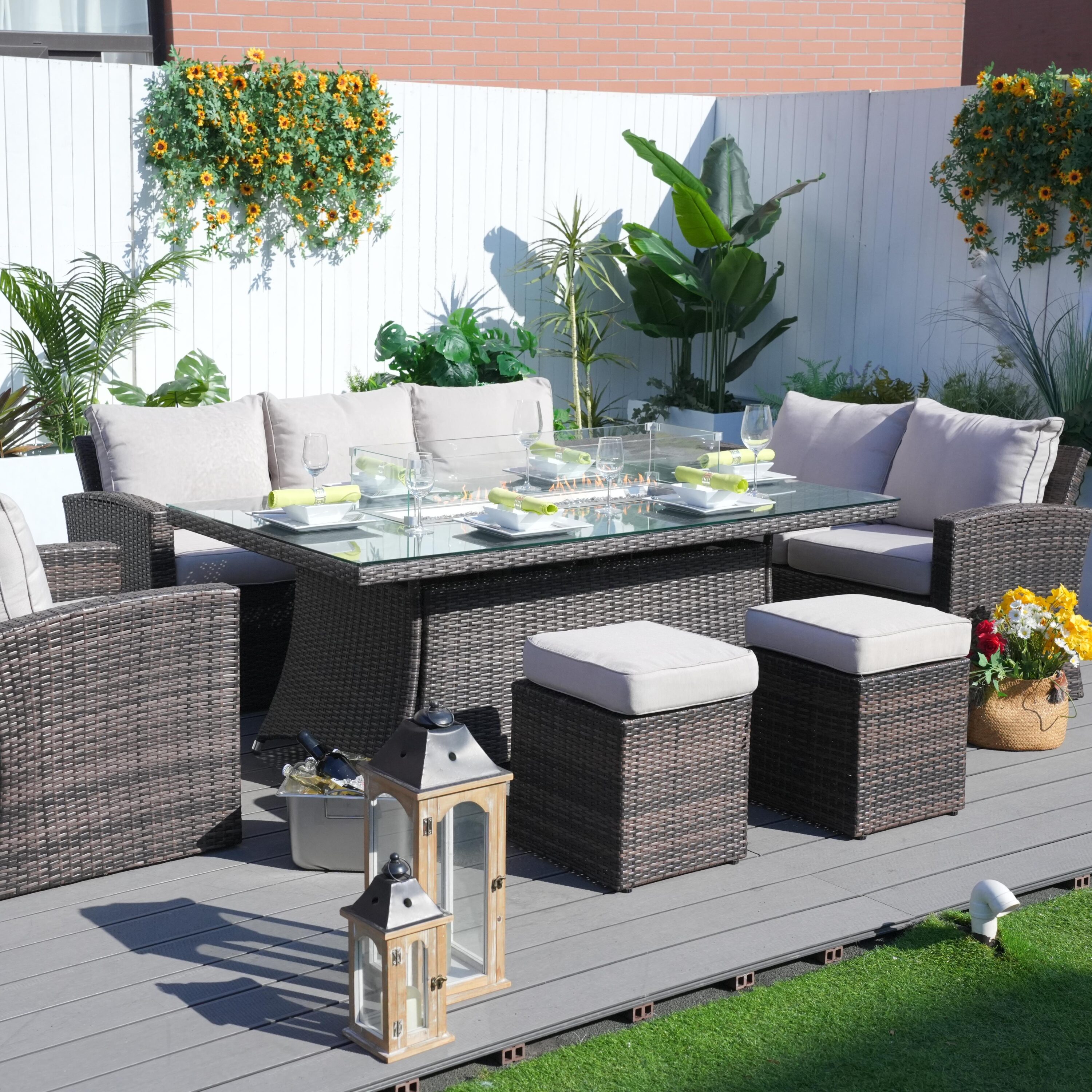 Direct Wicker DWG-1403B06R-BR Patio-Dining-Sets - View #2