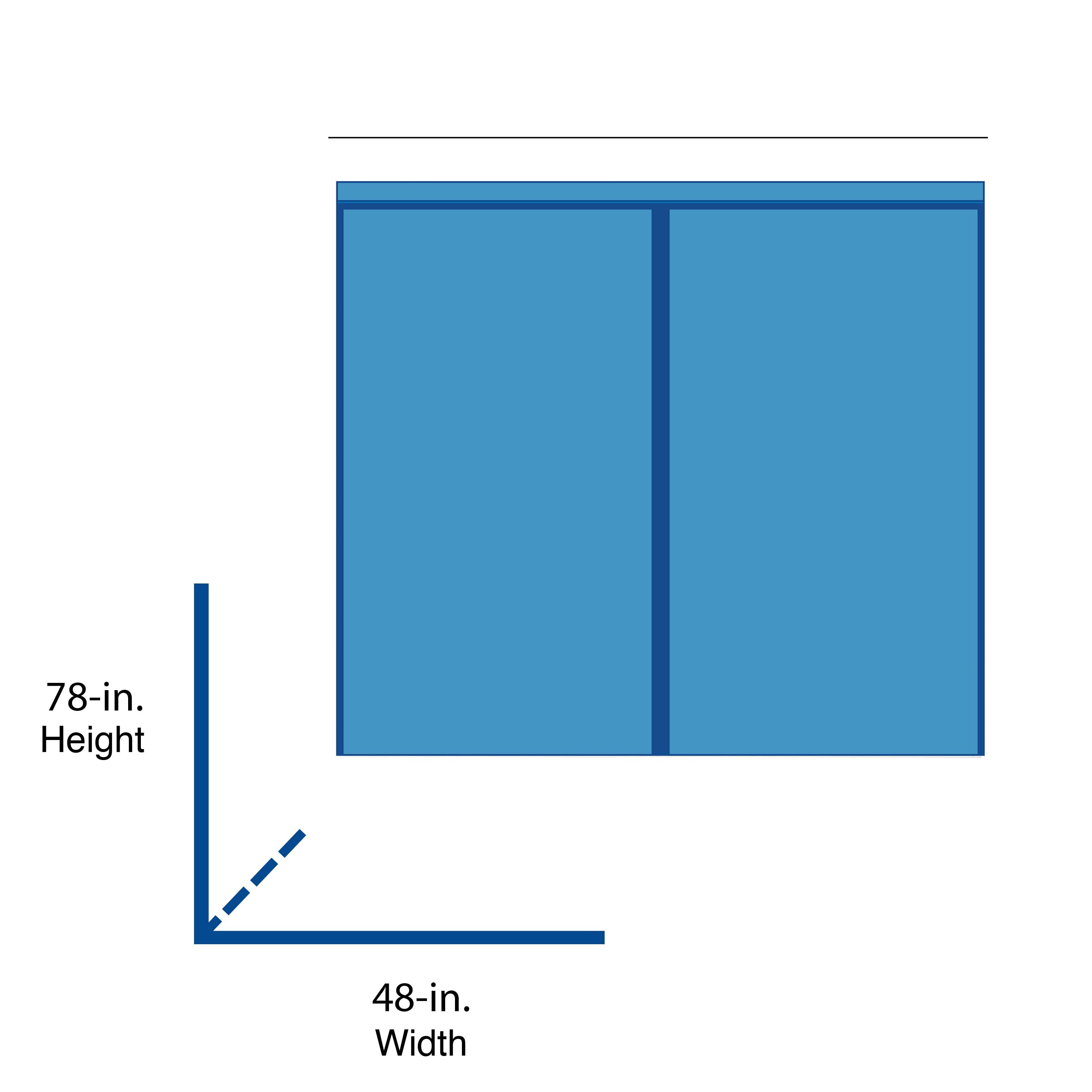 RELIABILT BY0120 48-in x 80-in White Mirrored Glass Prefinished Steel Sliding Door Hardware Included