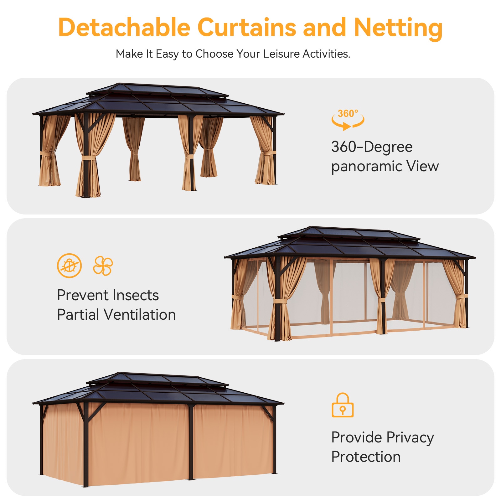 Bapipro BPGB11B44 Wood-Resin-Gazebos - View #5
