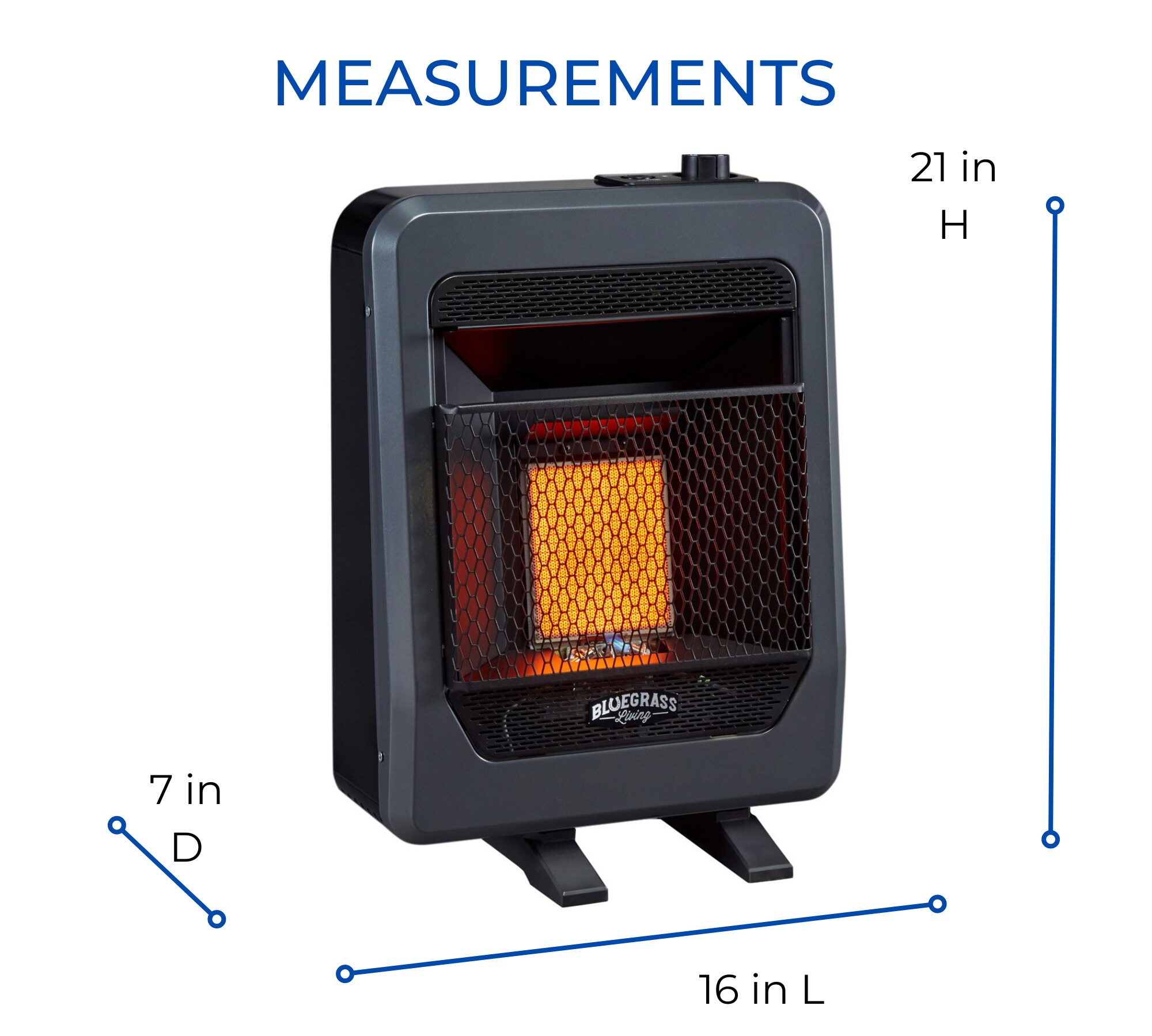 Bluegrass Living 10000-BTU Wall Or Floor-Mount Indoor Liquid Propane ...