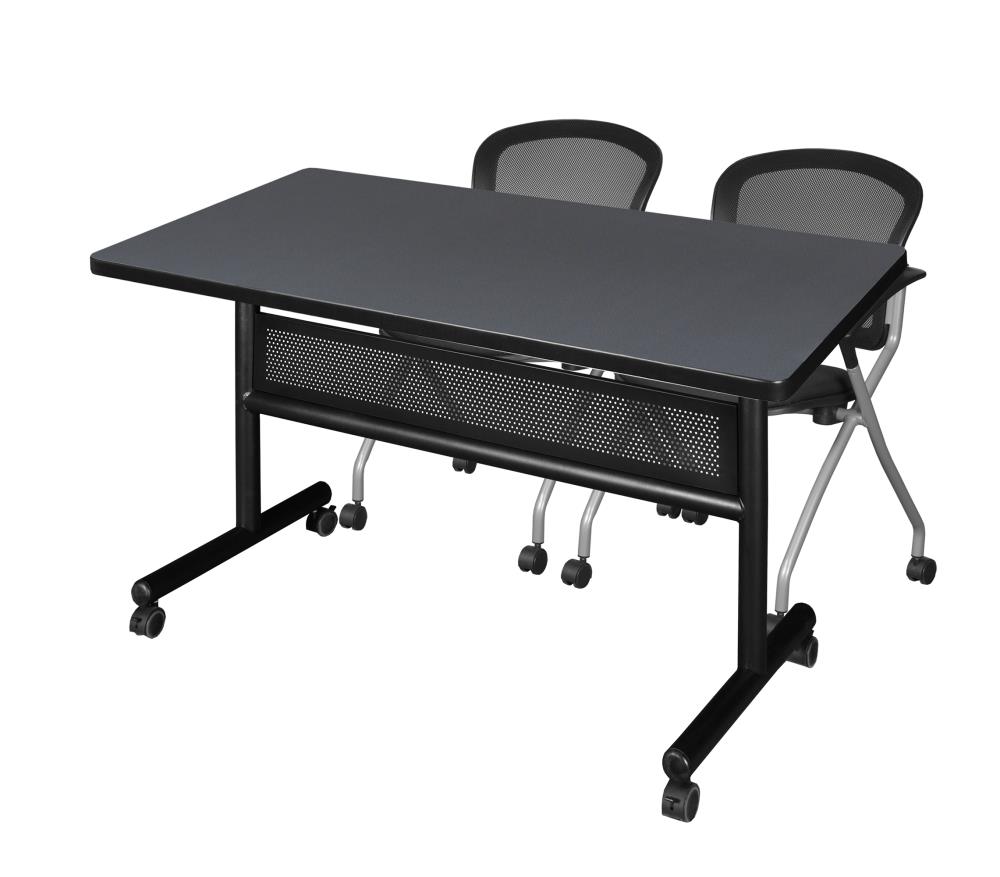 Regency MKFTM4830GY23BK Training Gray 4-Person Training Table (48-in W x 29-in H)
