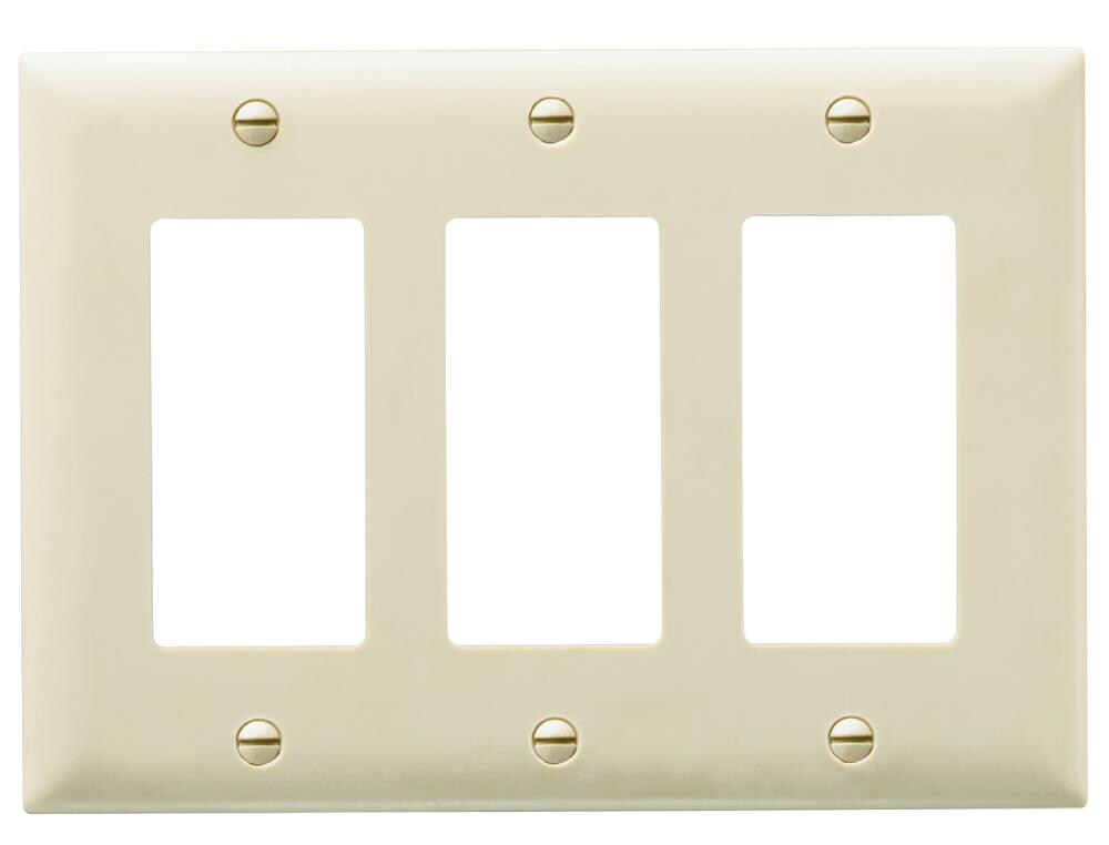 Legrand TP263ICC12 Pass Seymour 3 -Gang Midsize Size Ivory Nylon Indoor Decorator Wall Plate