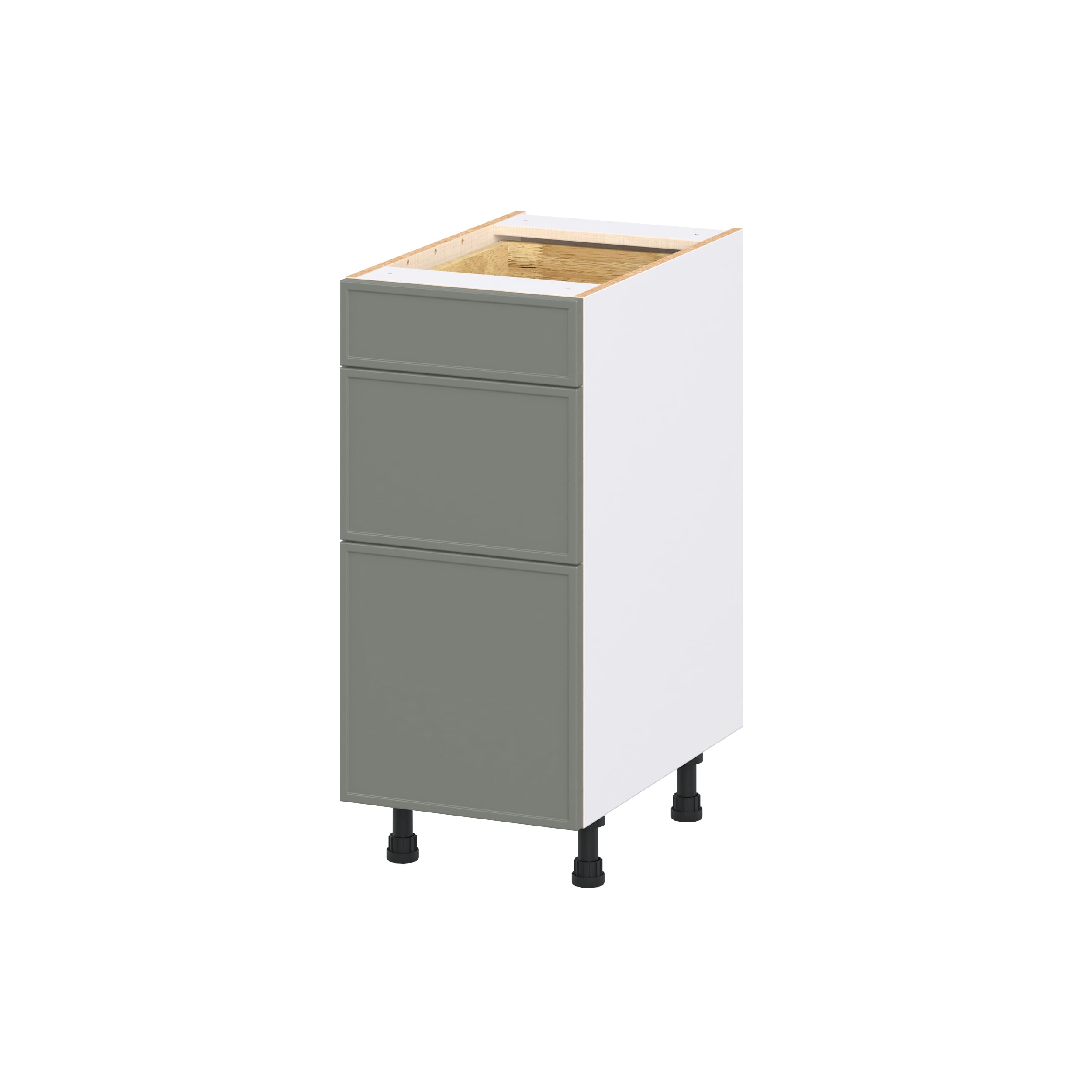 Hugo&Borg DSB3D15WD-CO Concord 15-in W x 34.5-in H x 24.66-in D Moss Green 3 -Drawers Drawer Base Fully assembled Cabinet Flat Panel