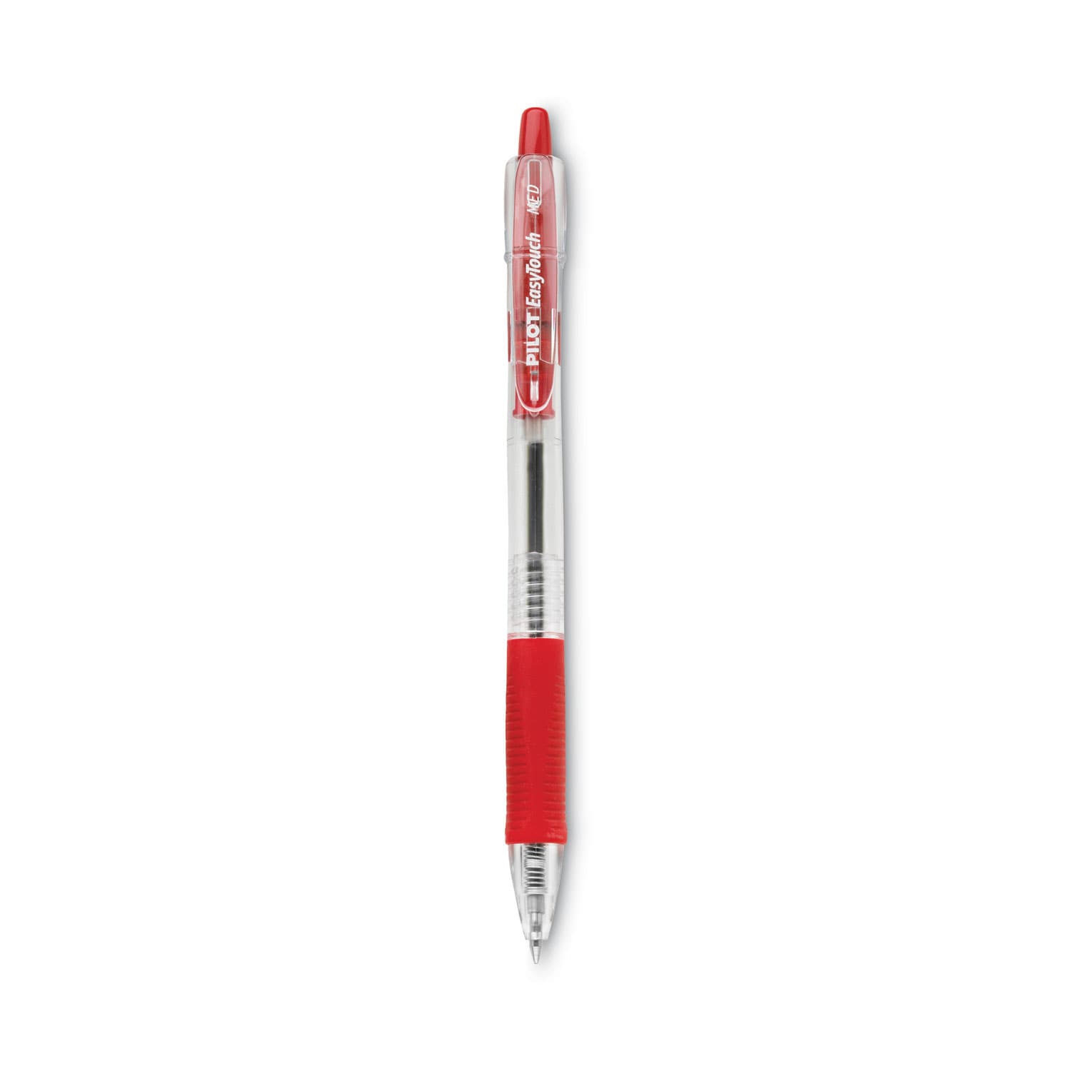 Pilot ESNPIL32222 Easytouch Ballpoint Pen Retractable Medium 1 Mm Red Ink Clear Barrel Dozen