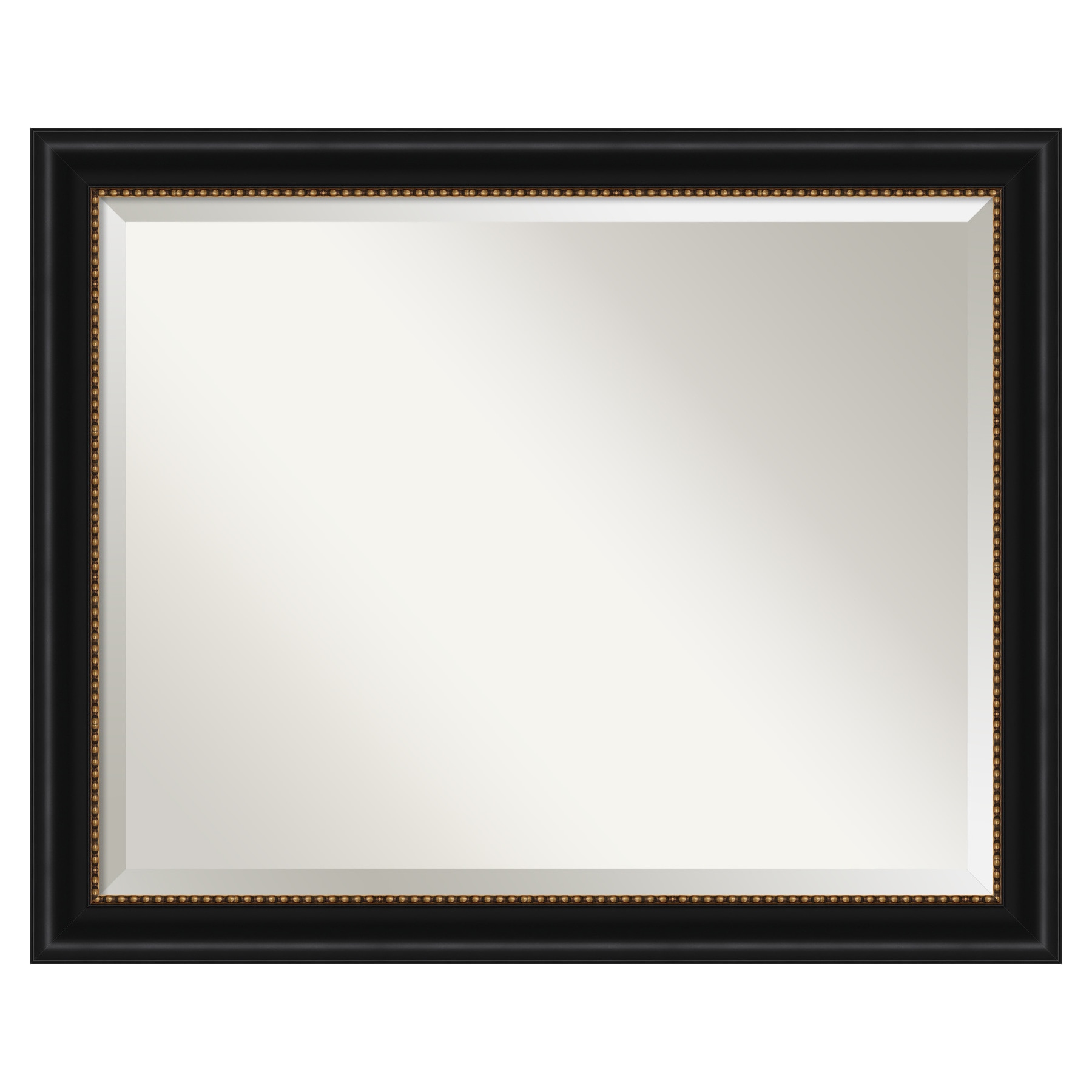 Amanti Art DSW4960942 Manhattan 31.75-Inches x 25.75-Inches Polished Rectangle Bathroom Vanity Mirror ( Glossy Black,Gold )