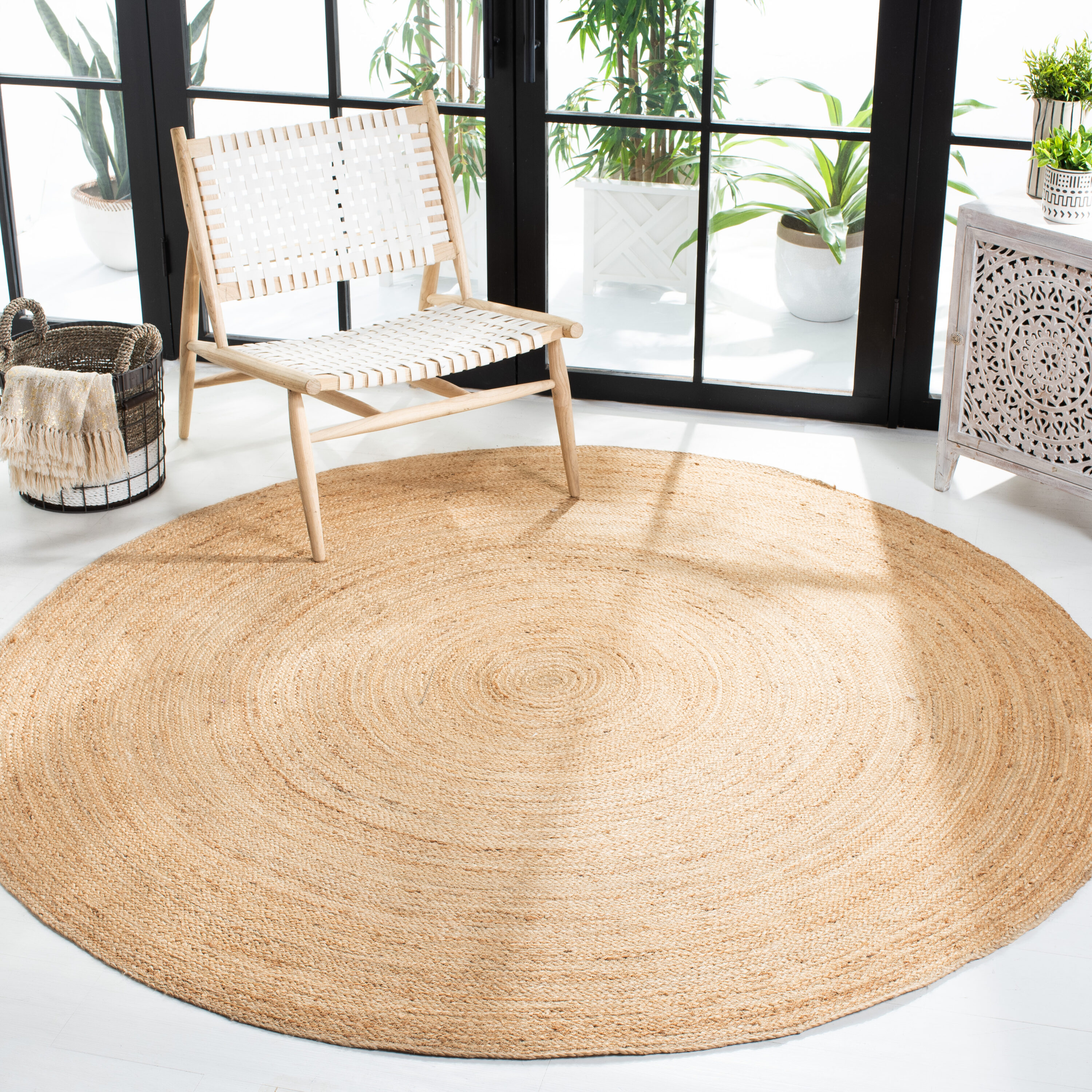 Natural Fiber 310 Natural Bohemian 8ft x 8ft Round Rug
