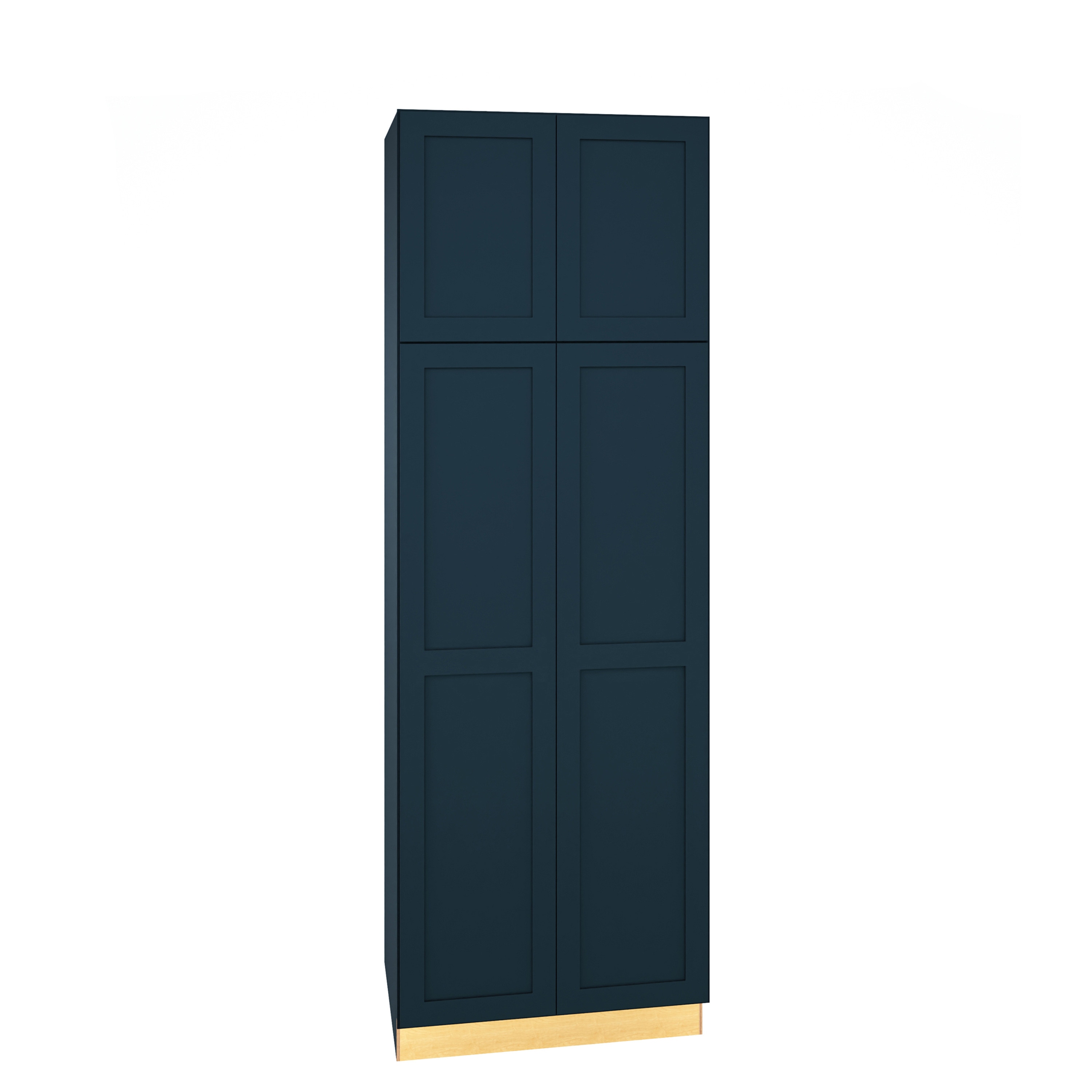 Diamond Express 330 U309024 Jamestown 30-in W x 90-in H x 24-in D Regatta Blue Pantry Fully assembled Plywood Cabinet (Recessed Panel Shaker)