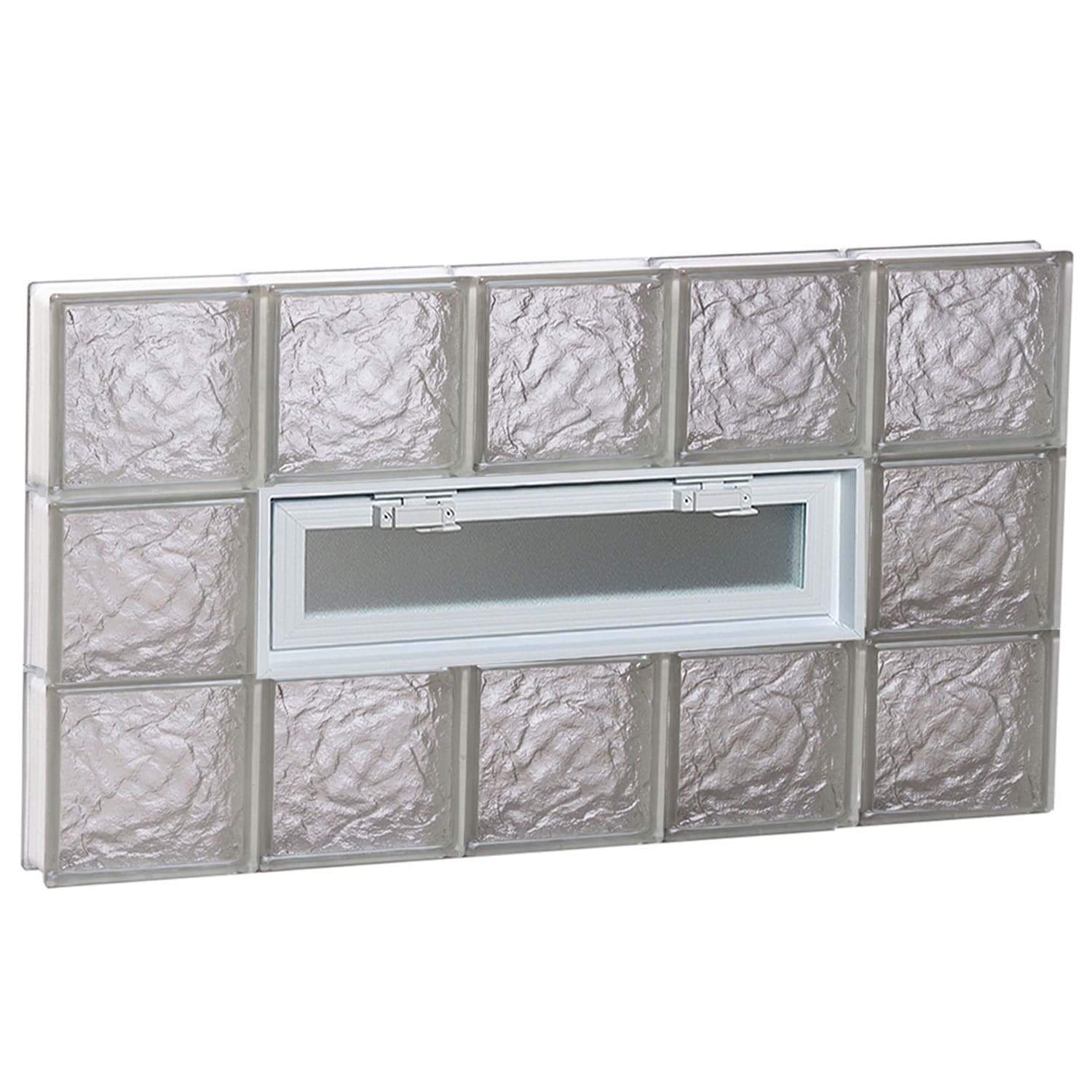 REDI2SET Ice Glass 38-3/4-in x 23-1/4-in Frameless Replacement Vented Glass Block Window #V4024IS