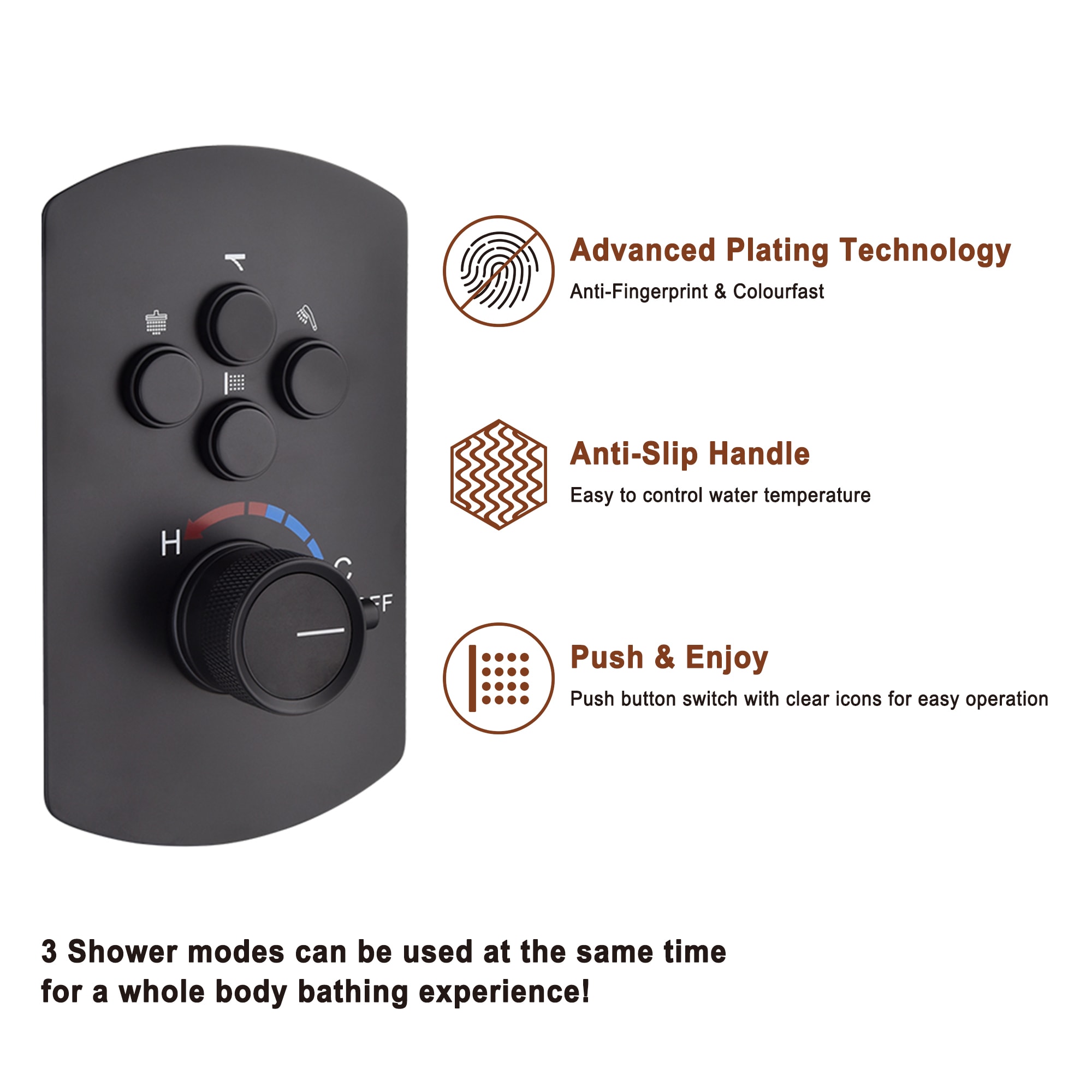 Mondawe MO-DTB5091MB Showerhead-Bar-Panels - View #8