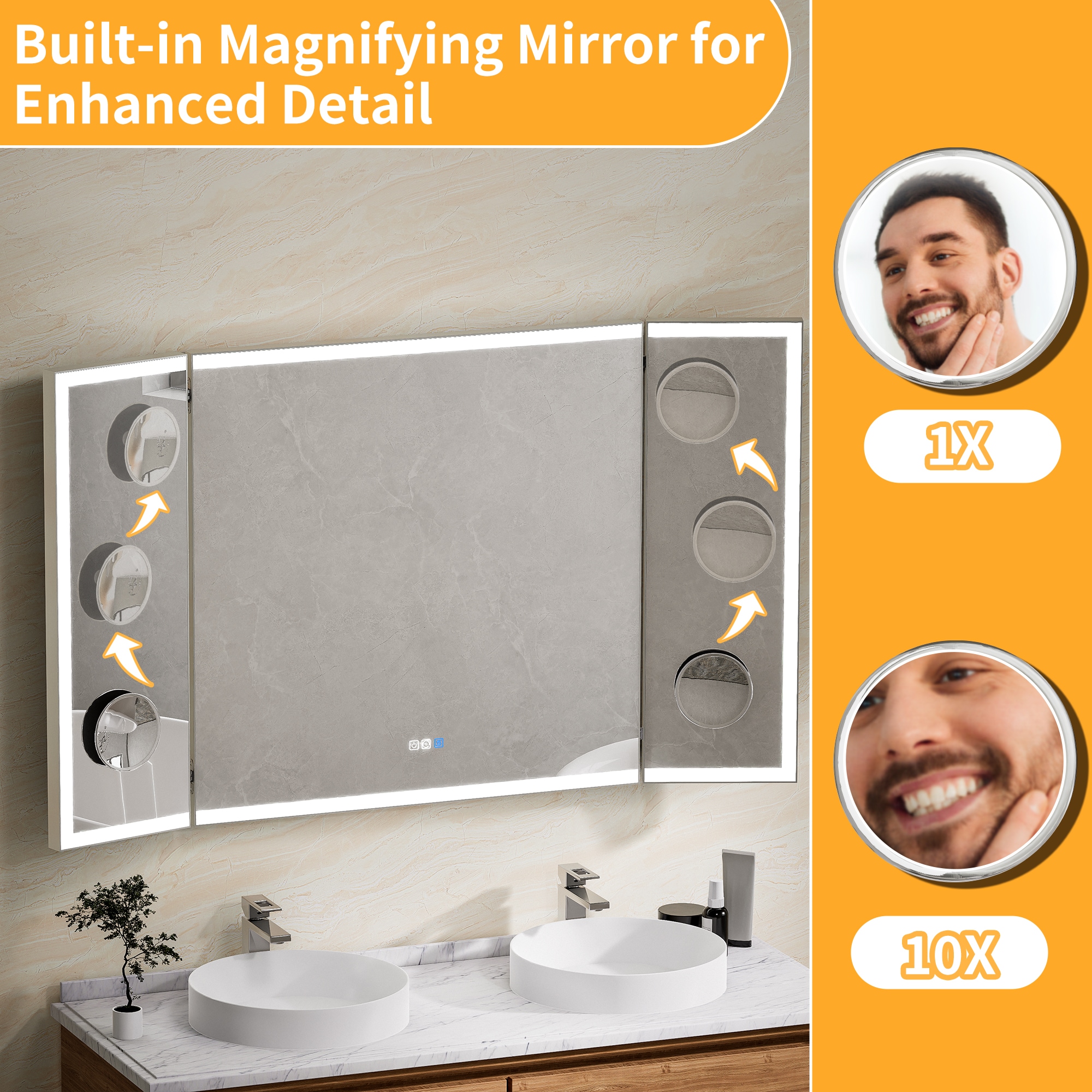 WELLFOR TO-EM-BV30WHBK Framed-Bath-Mirrors - View #15