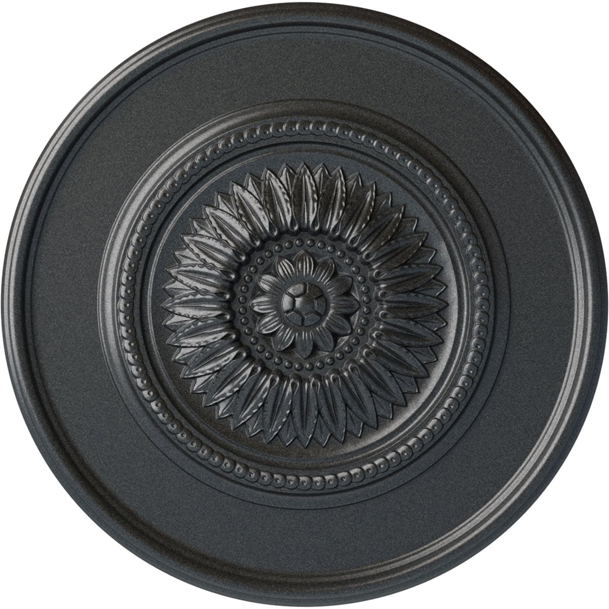 Ekena Millwork CM41FLPES Large Floral 41.125-in W x 41.125-in L Painted Pewter Polyurethane Whole Ceiling Medallion