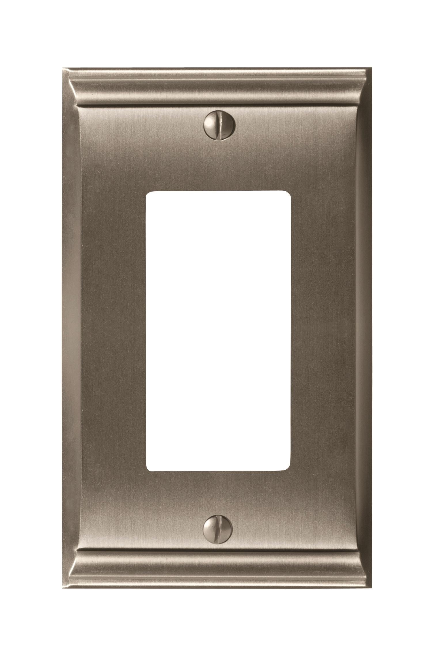 Amerock 1906898 1 -Gang Standard Size Satin Nickel Zinc Indoor Decorator Wall Plate
