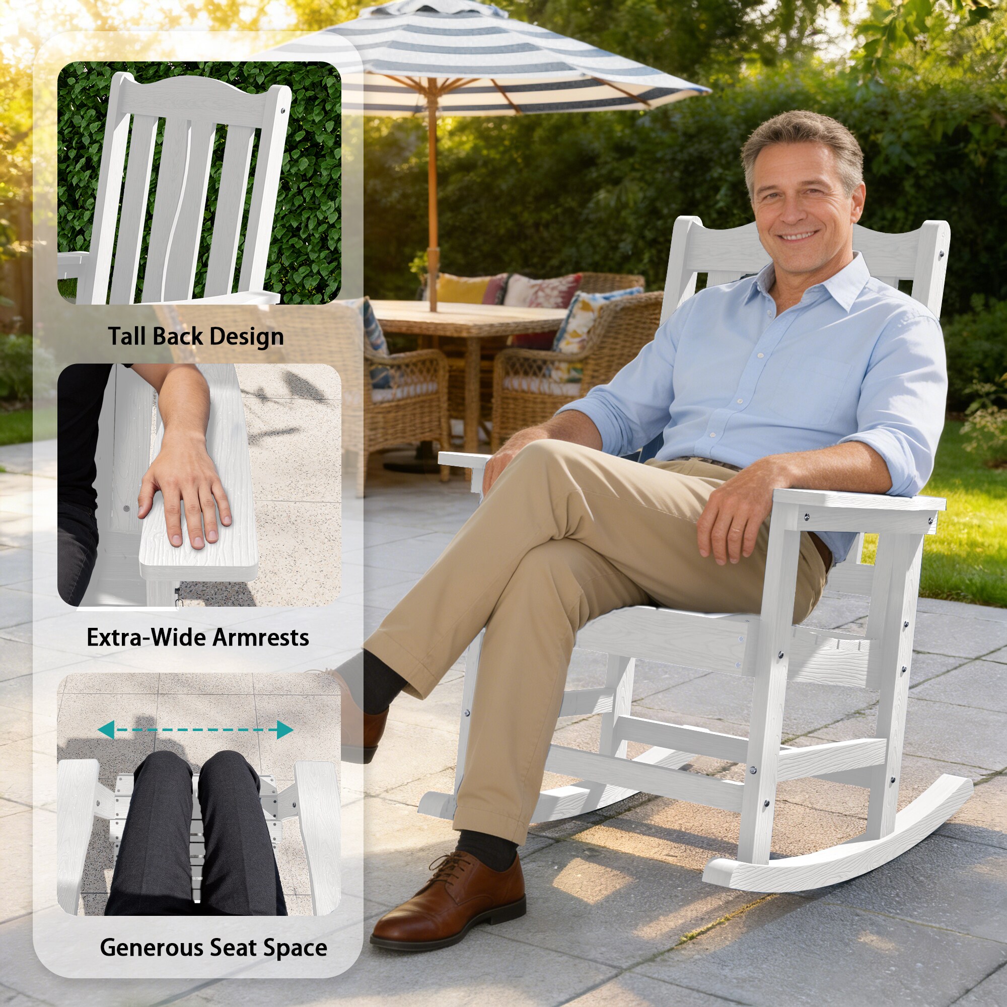 BEWOOD LMK-PE-TS-64WT-4 Patio-Chairs - View #8