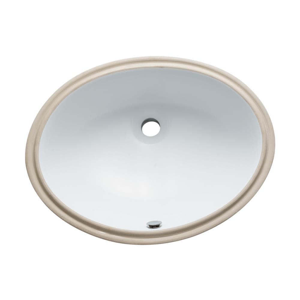 Elements of Design ELBO22178 Courtyard White Undermount Oval Bathroom Sink (17.13-in x 22.06-in)