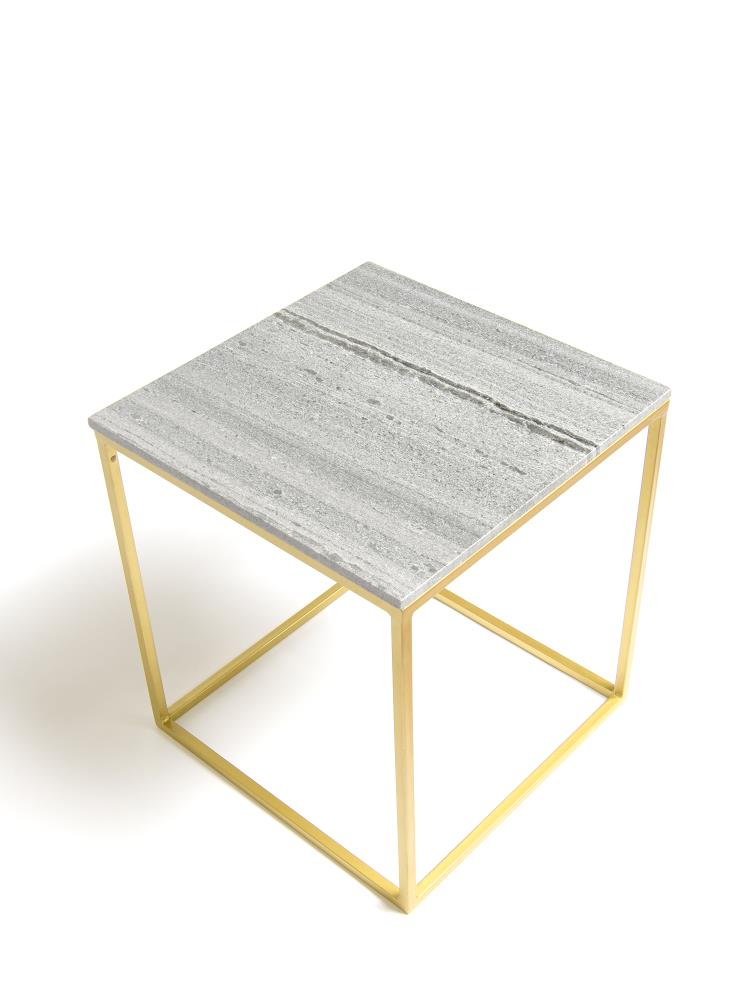 Best Home Fashion TABLE-PR07-GREY 18-in W x 20-in H Grey Granite/Marble Modern End Table Assembly Required