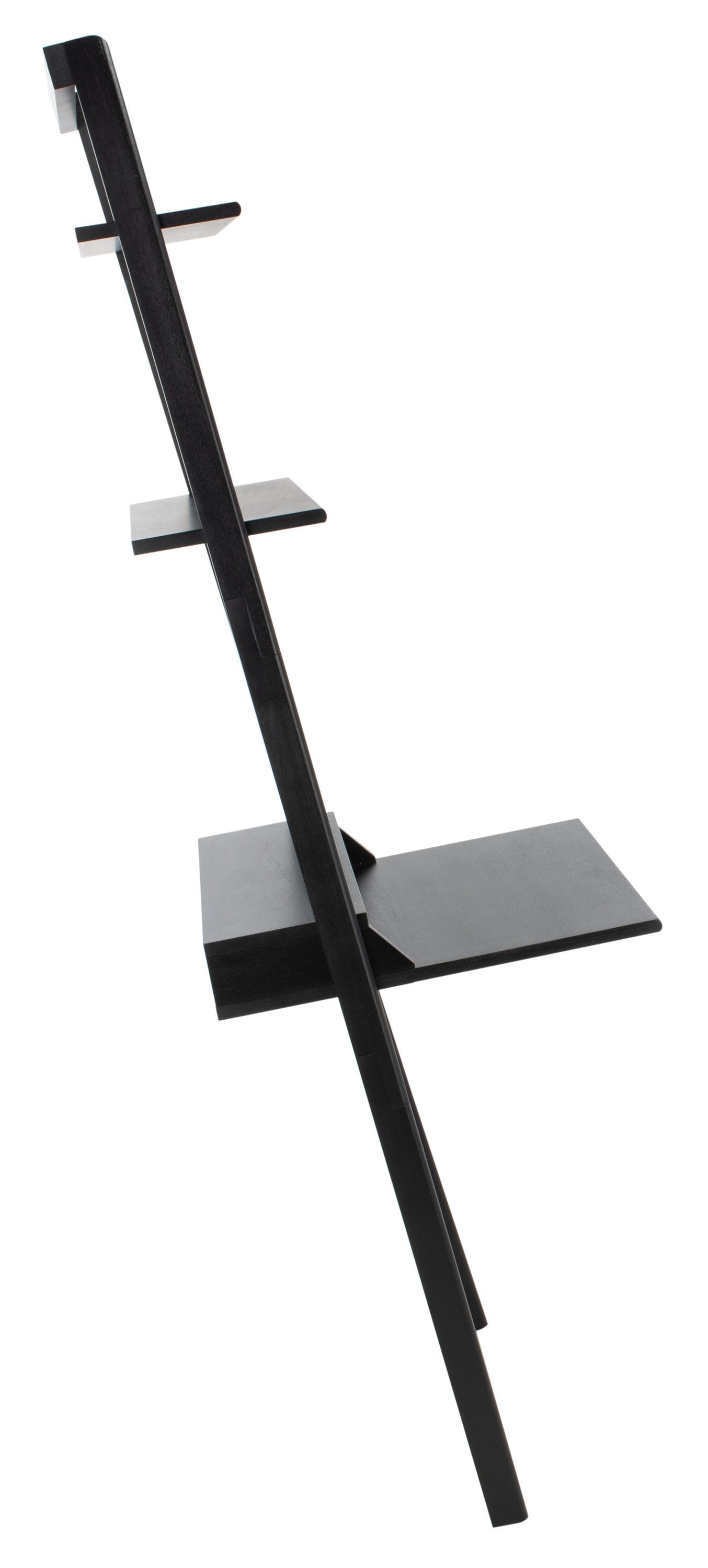 Black Mahogany 2-Shelf Leaning Desk