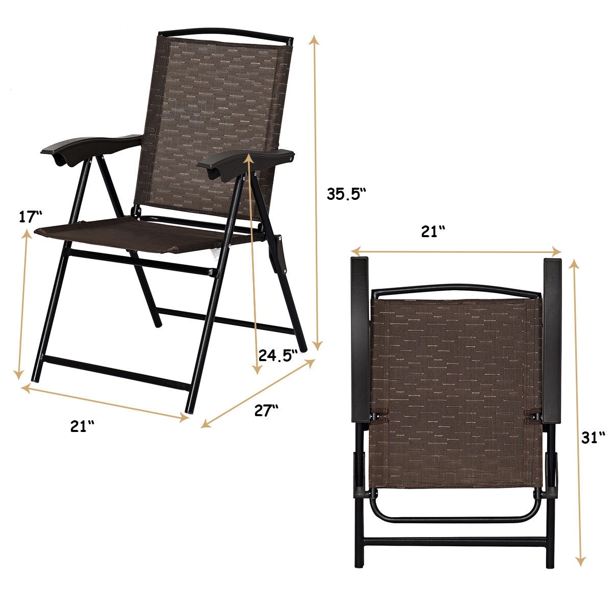 Folding patio best sale chairs lowes