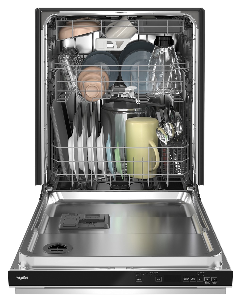 Whirlpool Top Control 24-in Built-In Dishwasher With Third Rack  (Fingerprint Resistant Stainless Steel), 41-dBA
