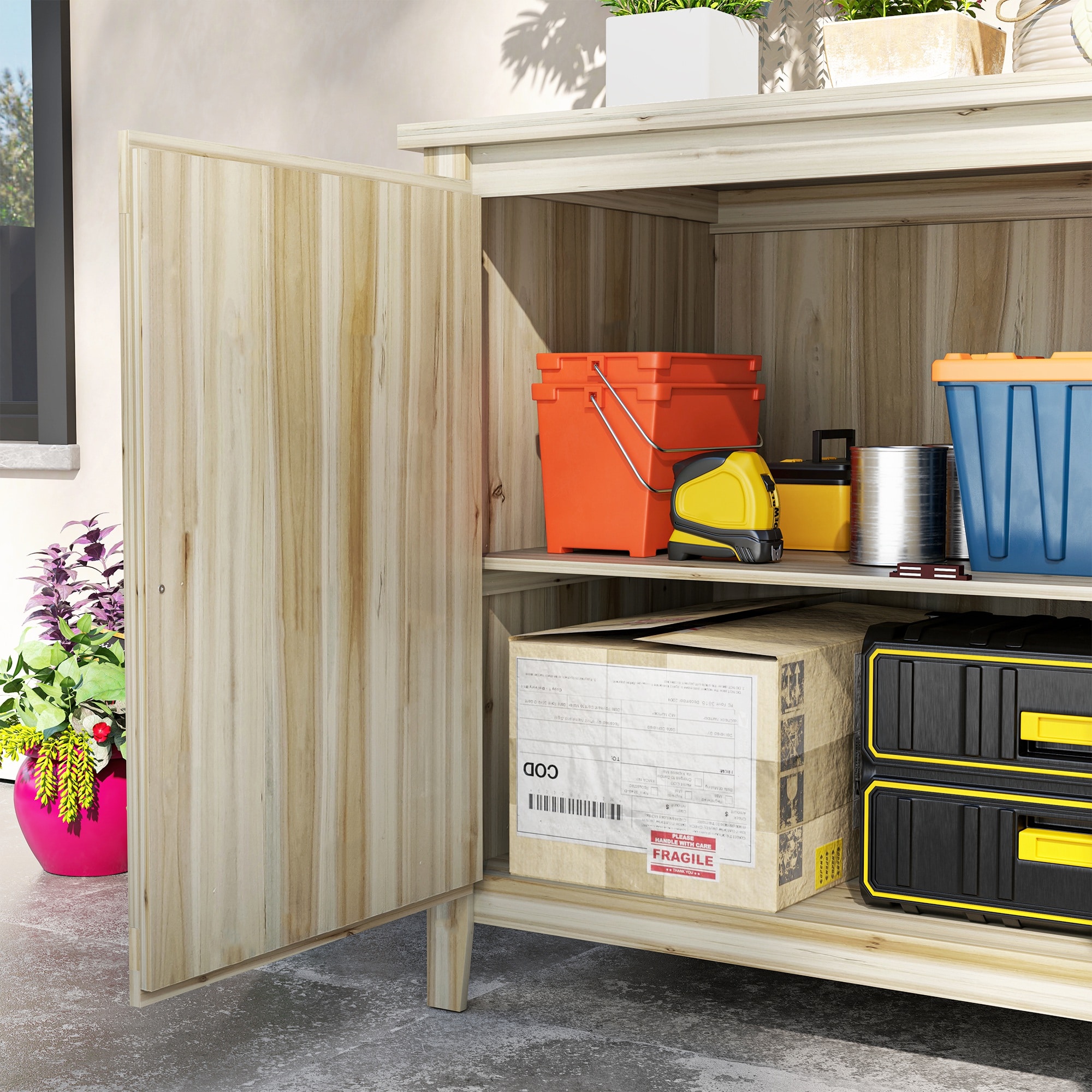 Outsunny 84H-178V00ND Wood-Storage-Buildings - View #7