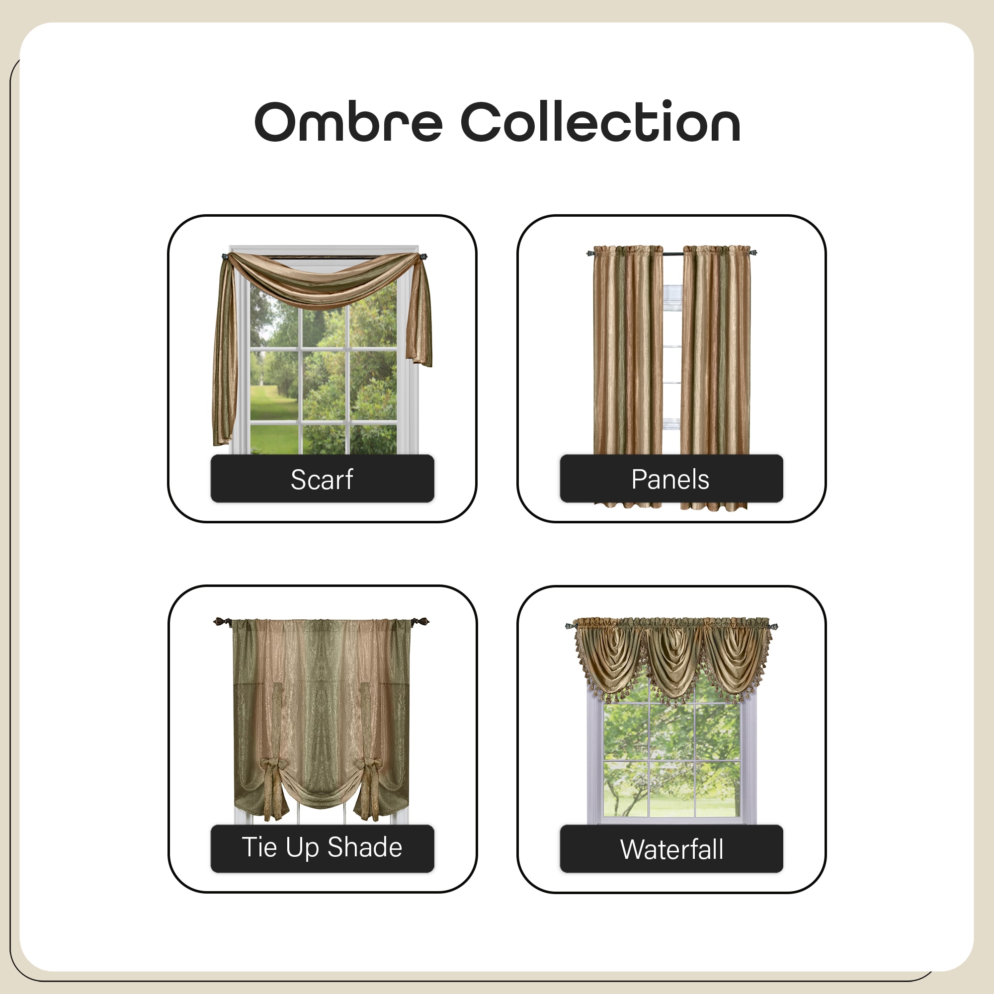 Achim 63-in Earth Ombre Light Filtering Rod Pocket Single Curtain Panel ...