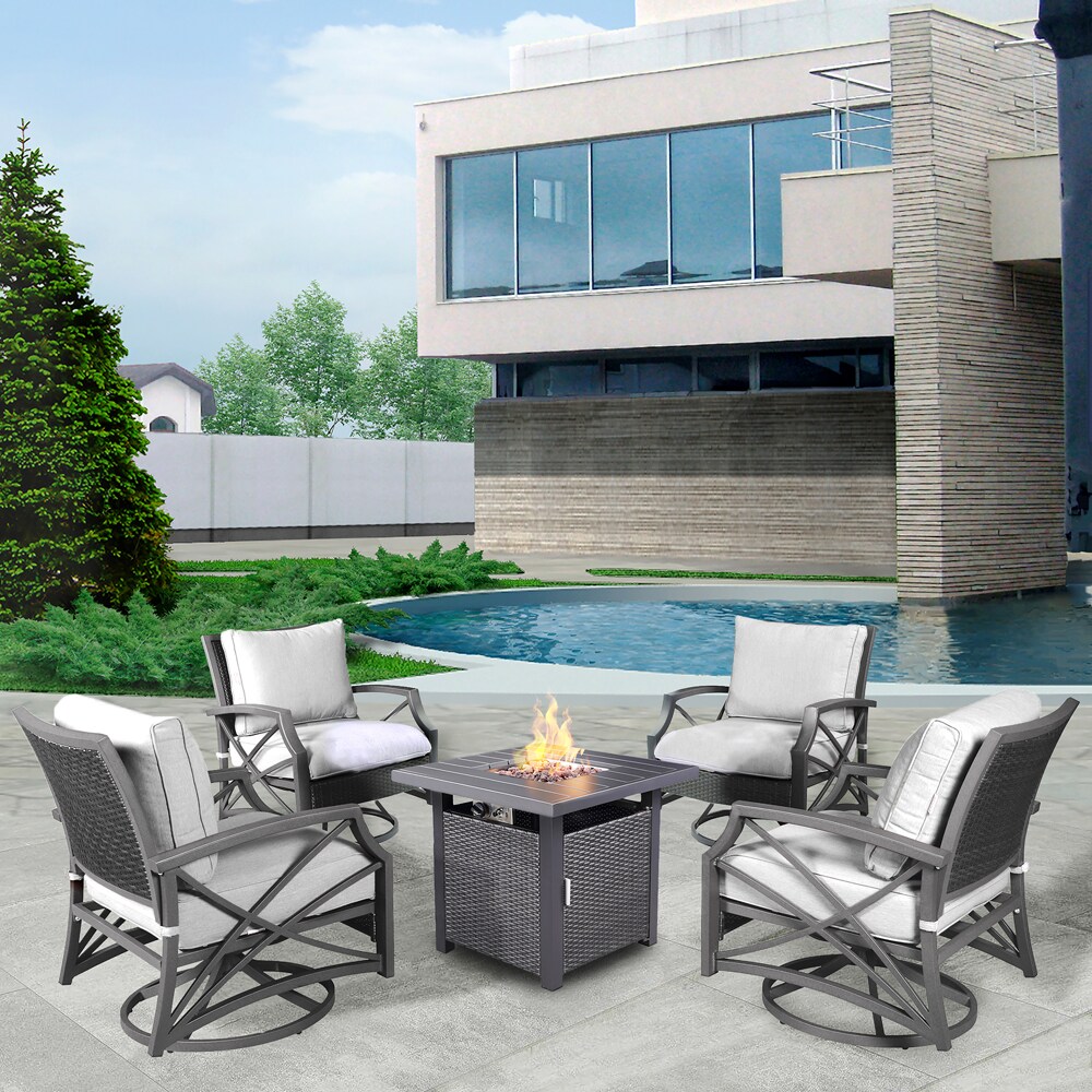 Kinger Home FP-005TGRY-SET-GRY-4 Patio-Conversation-Sets - View #2